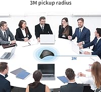 Vista 6 de Altavoz de conferencia USB con micrófono omnidireccional 360 para 8-10 personas, reducción de ruido DSP inteligente para reuniones de video (gris)