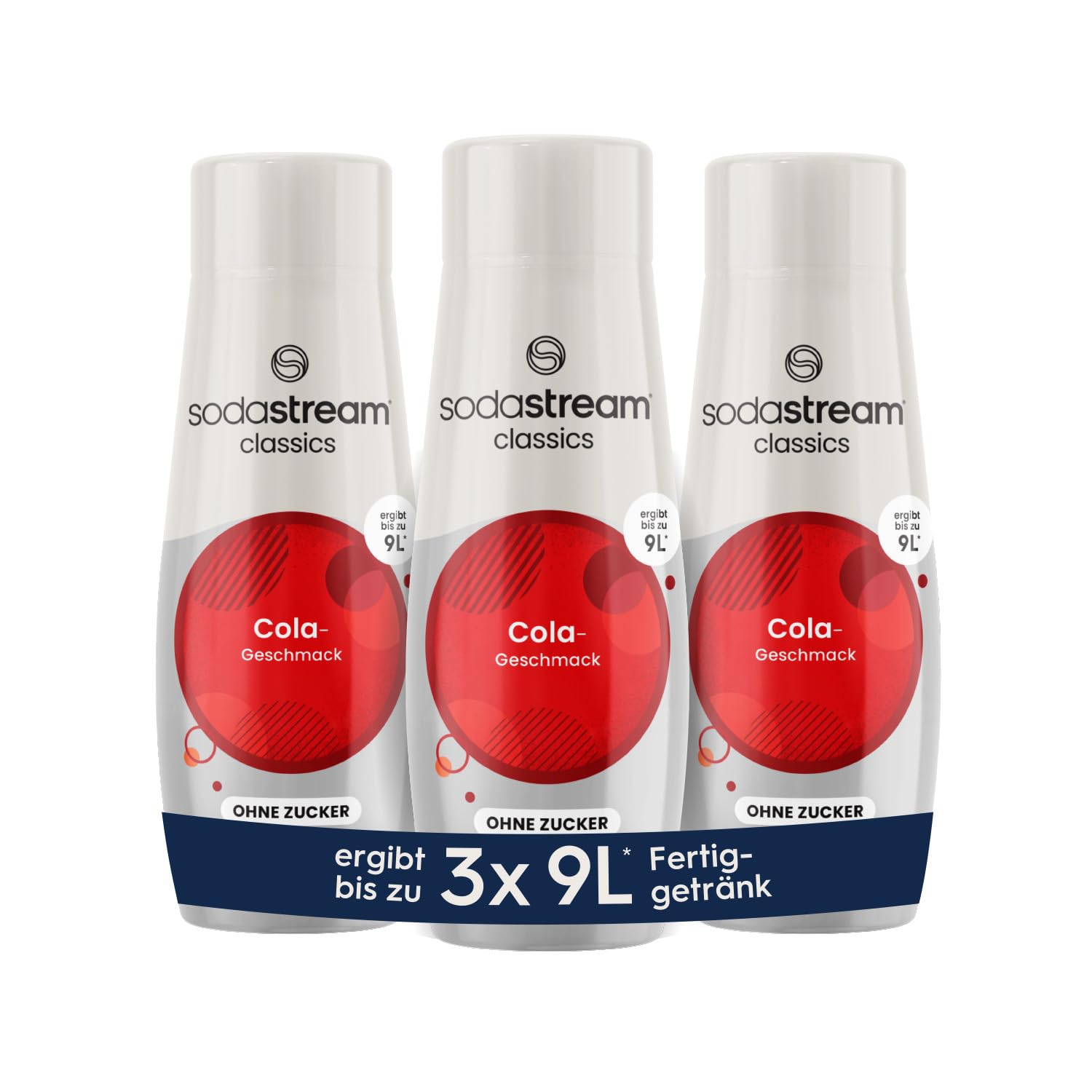 SodaStream Sirup 3x Cola ohne Zucker, 1x Flasche ergibt 9 Liter Fertiggetränk, Sekundenschnell zubereitet und immer frisch, 3x 440 ml