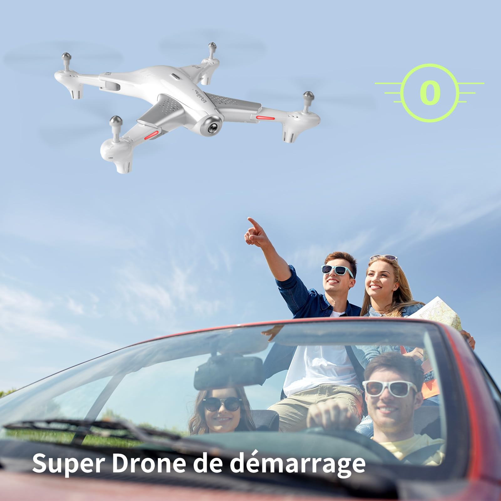 Loolinn | Drone Quadricoptère avec Camera HD pour Enfant (Cadeau 12+ ans) - Localisation par flux optique, Vol Très Stable, Temps de vol de 60 Minutes, Vrilles à 360°, Certification C0 Approuvée