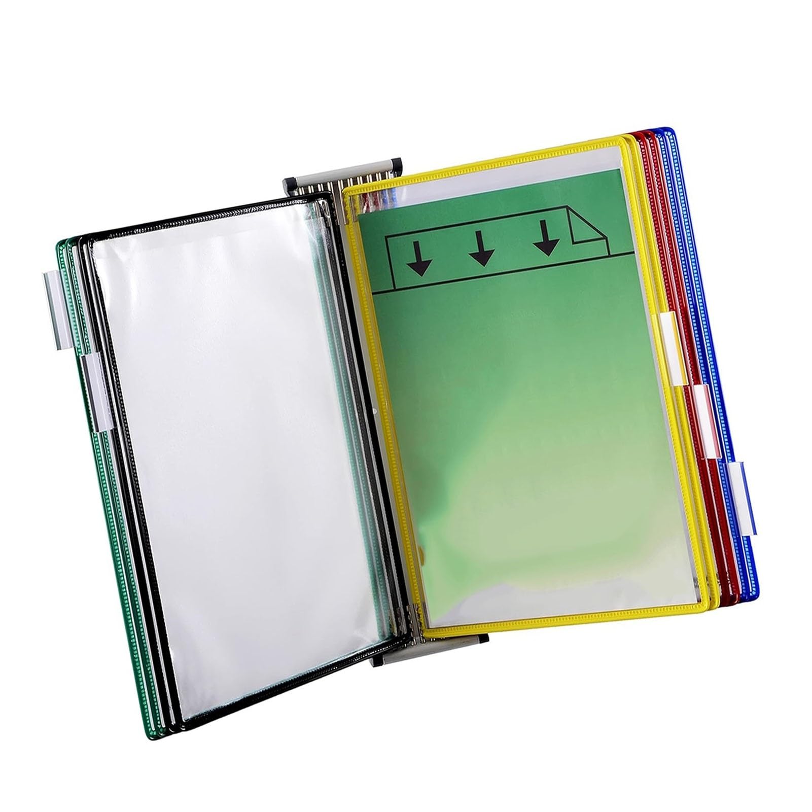 cartelline a più pagine, 10 tasche espositive, formato lettera, metallo PVC resistente for esposizione in ufficio/casa e archiviazione di documenti A4