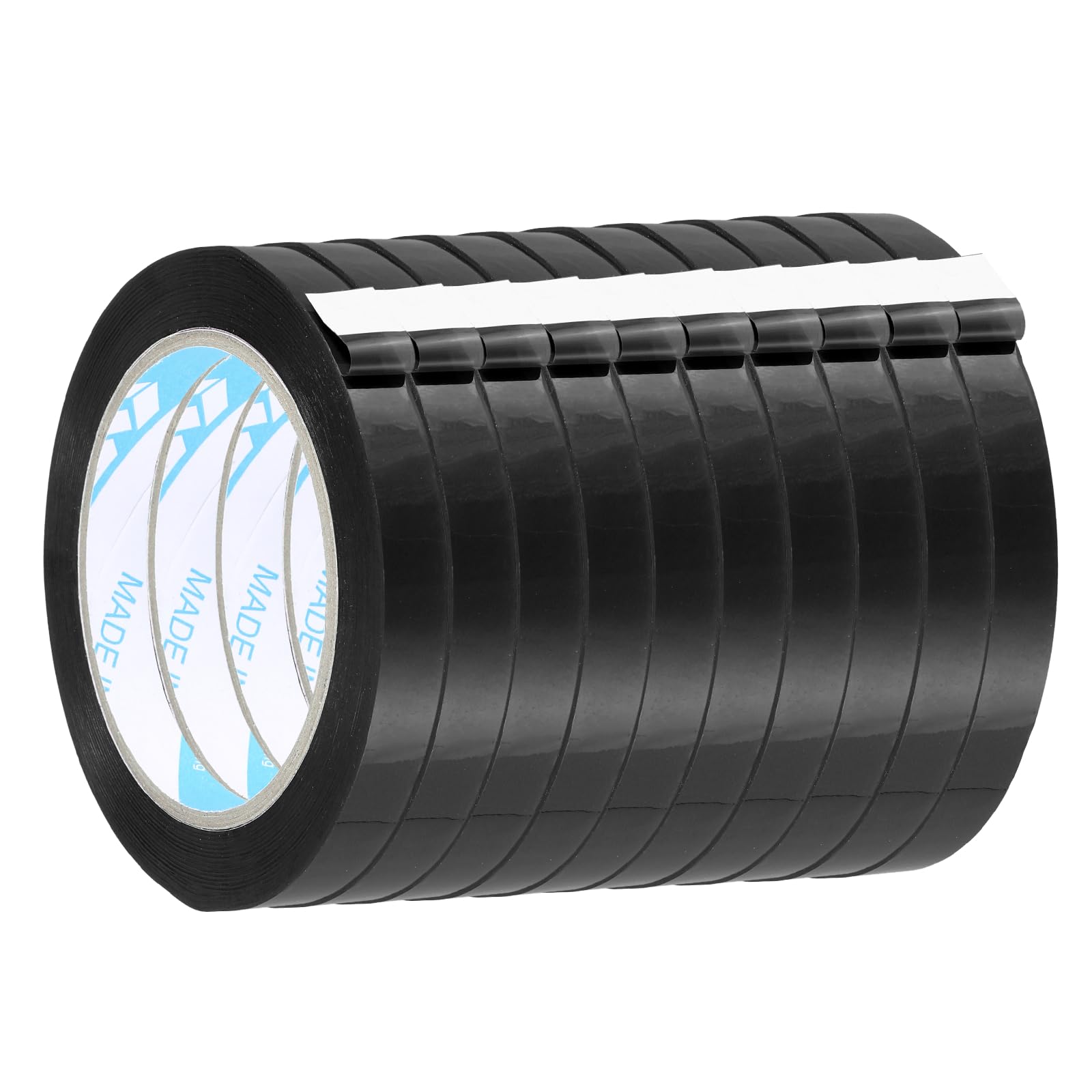sourcing map 10 Pcs Poly Bag Sealing Tape, 1/2" x 98.4 Yard Plastic Bag Sealer Tape Packaging Sealing for Shops Packaging Food Vegetable Meat Cake Bread Freezer Ice, Black
