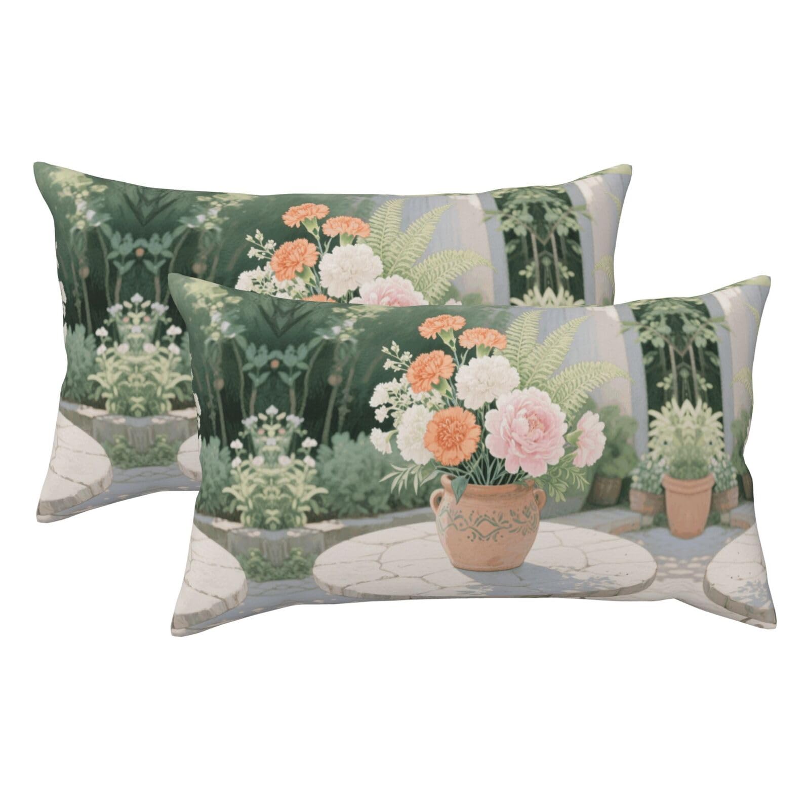 Asian Cherry Blossom Luxury King Pillowcases Set of 2, Plush Velvet Feel Pillow Covers with Hidden Zipper, Skin & Hair Friendly, 20x36 Inches Pillow Cases for Sleeping Gift