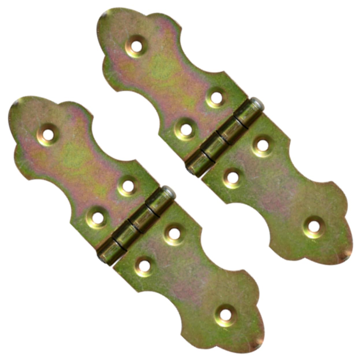 Soladirect Gold Pack Of 2 X Heavy Duty Strap Hinges 150 X 40 Mm - Decorative Strap Hinges - 2 Mm Thick Galvanised Steel, Rust-Resistant - Gate/Shed Door Hinges - Weatherproof, Ideal For Barn, Garage, Garden Gates
