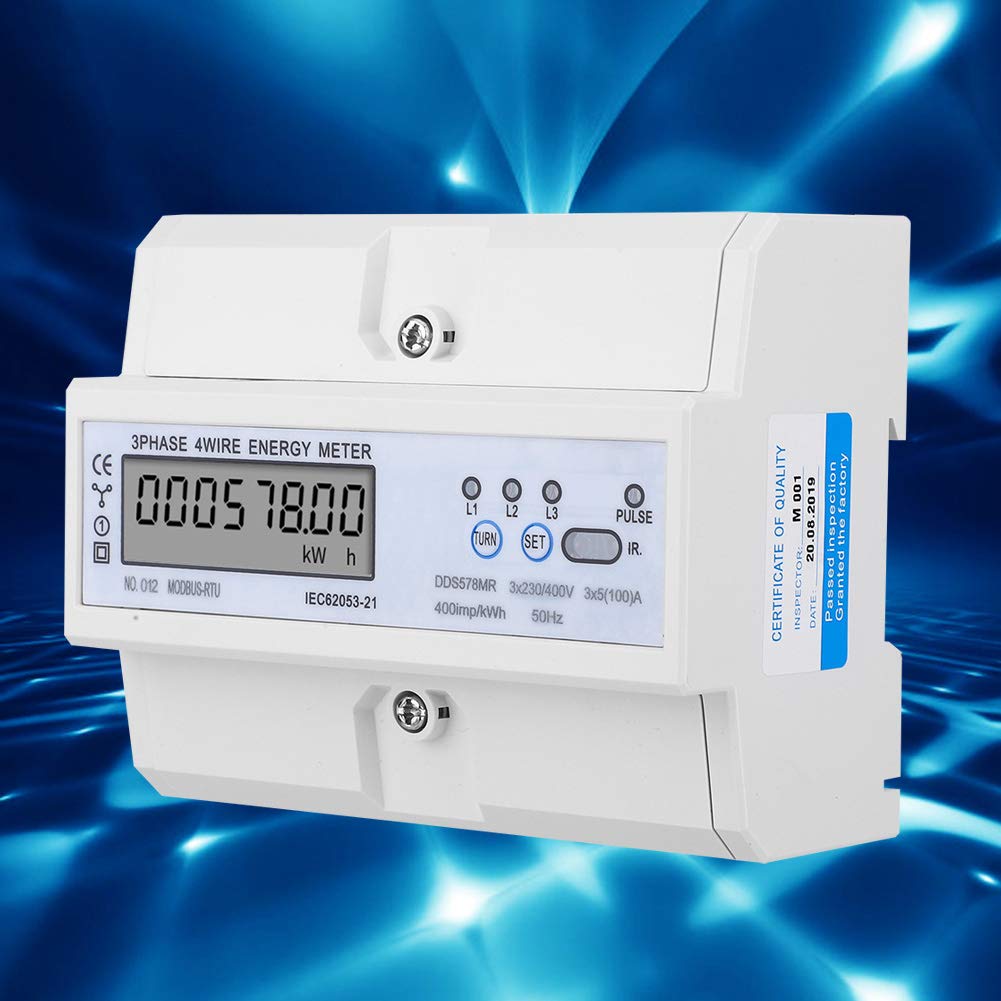 3 Faza 4 Miernik Energii, Monitor Energii Elektrycznej, Analizator z komunikacją, Wyświetlacz LCD dla Napięcia, Prądu, Częstotliwości, Współczynnika Mocy