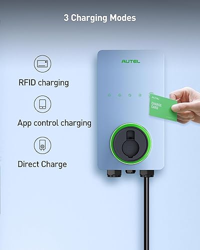 Miniatura 3 de Autel Cargador inteligente para vehículos eléctricos (EV) para el hogar de hasta 50 amperios, 240 V, estación de carga de automóvil para interiores