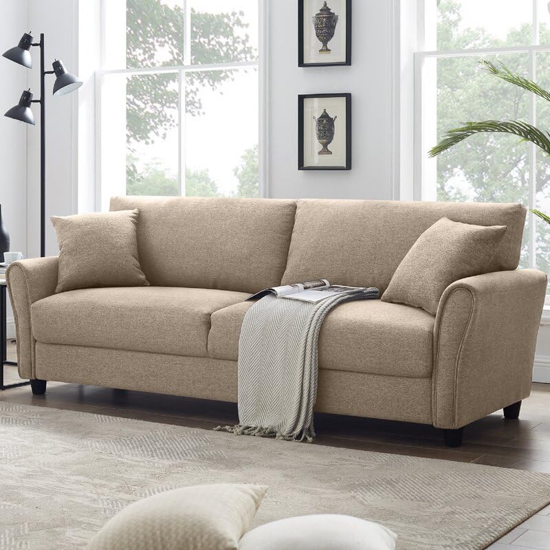 Image of 3 Seater Lceola Premium Fabric Sofa |Stylish And Comfortable Living Room Furniture| Heavy Quality Sofa And Builtin| Throne Of Comfort, Black