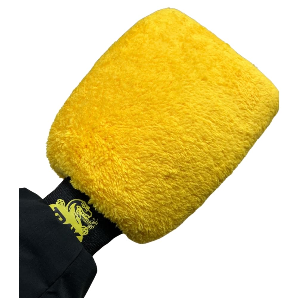 Wiforte Oto Araba Yıkama Silme Eldiveni - Mikrofiber Araç Yıkama Bezi, Mavi Renk, Yüksek Emicilik ve Çiziksiz Temizlik için İdeal (Sarı)