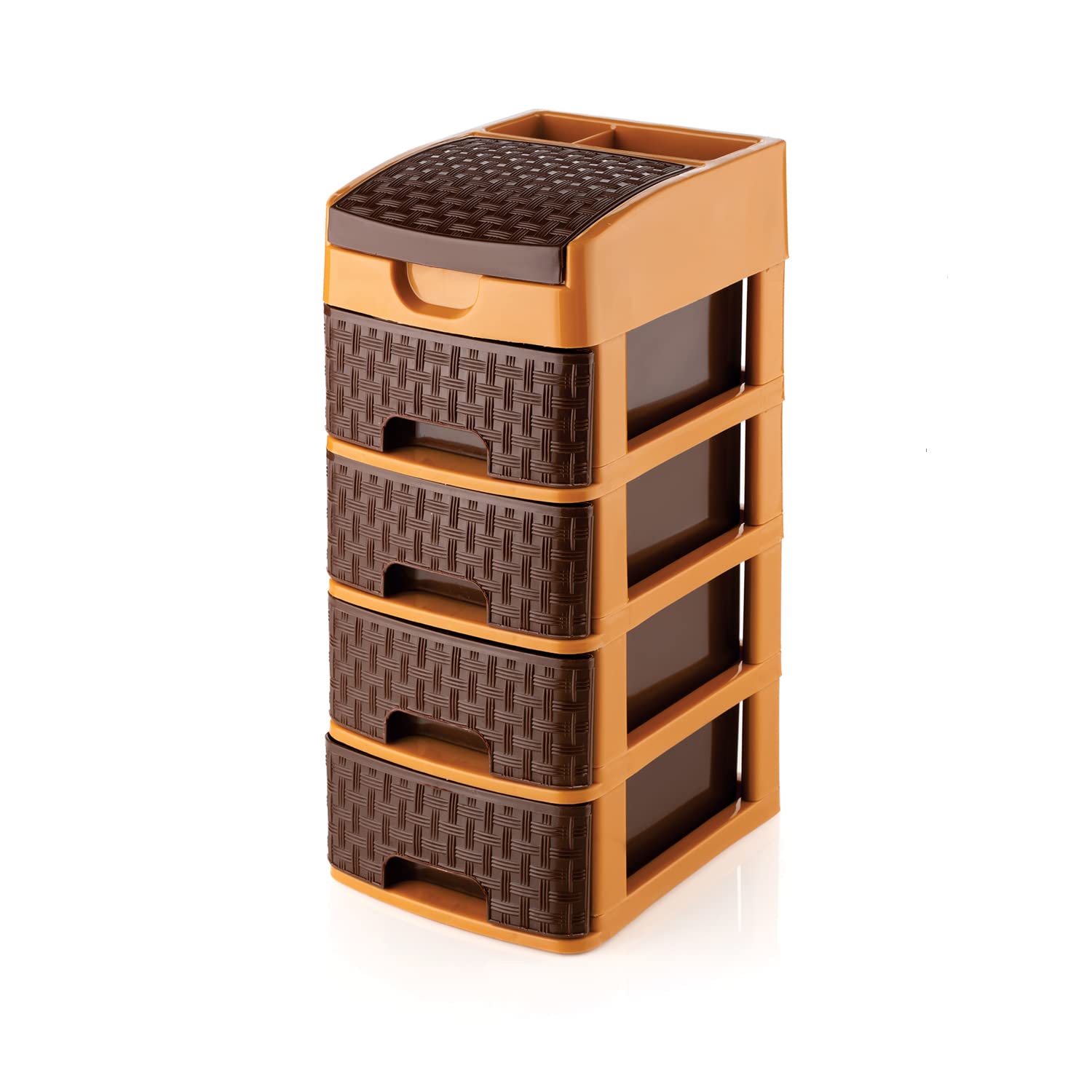 Primelife 4 Layer Multipurpose Drawer Plastic Modular Storage Organizer for Home, Office, Parlor, School, Doctors, Home and Kids - 20 x 17 x 36.5 cm Small Size Brown (4xl Teblo) (B09R1VNHZ8) Amazon Price History, Amazon Price Tracker