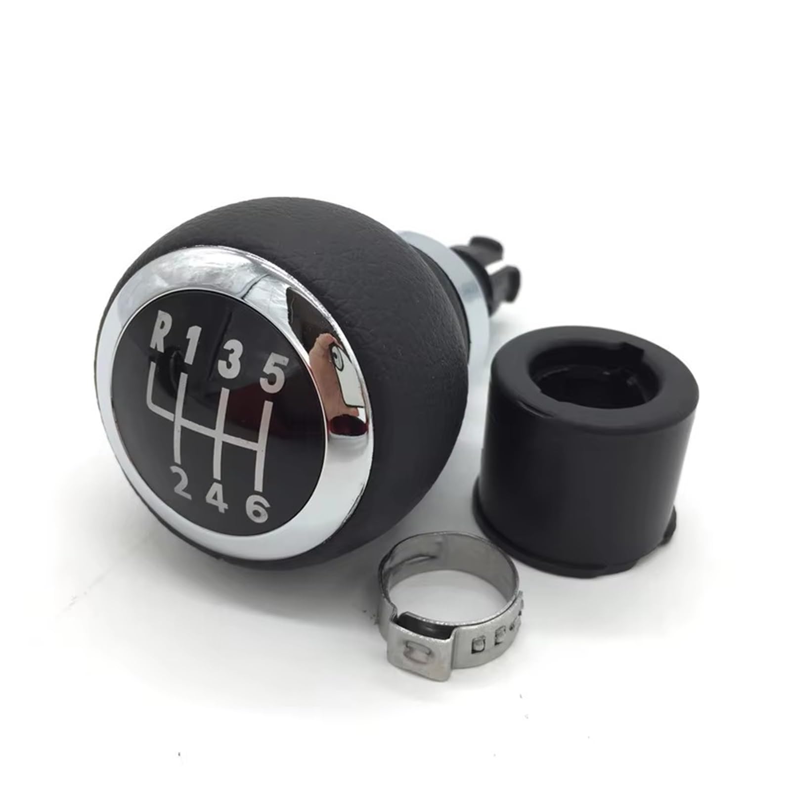 Ouvecr 6 Speed Gearknob Car Shift Gear Knob Handle For Vw For Passat B6 2005-2011 5/6 Speed Leather Car Manual Gear Shift Knob Gaitor Frame Boot Gear Shift Cover(6 Speed Gearknob)