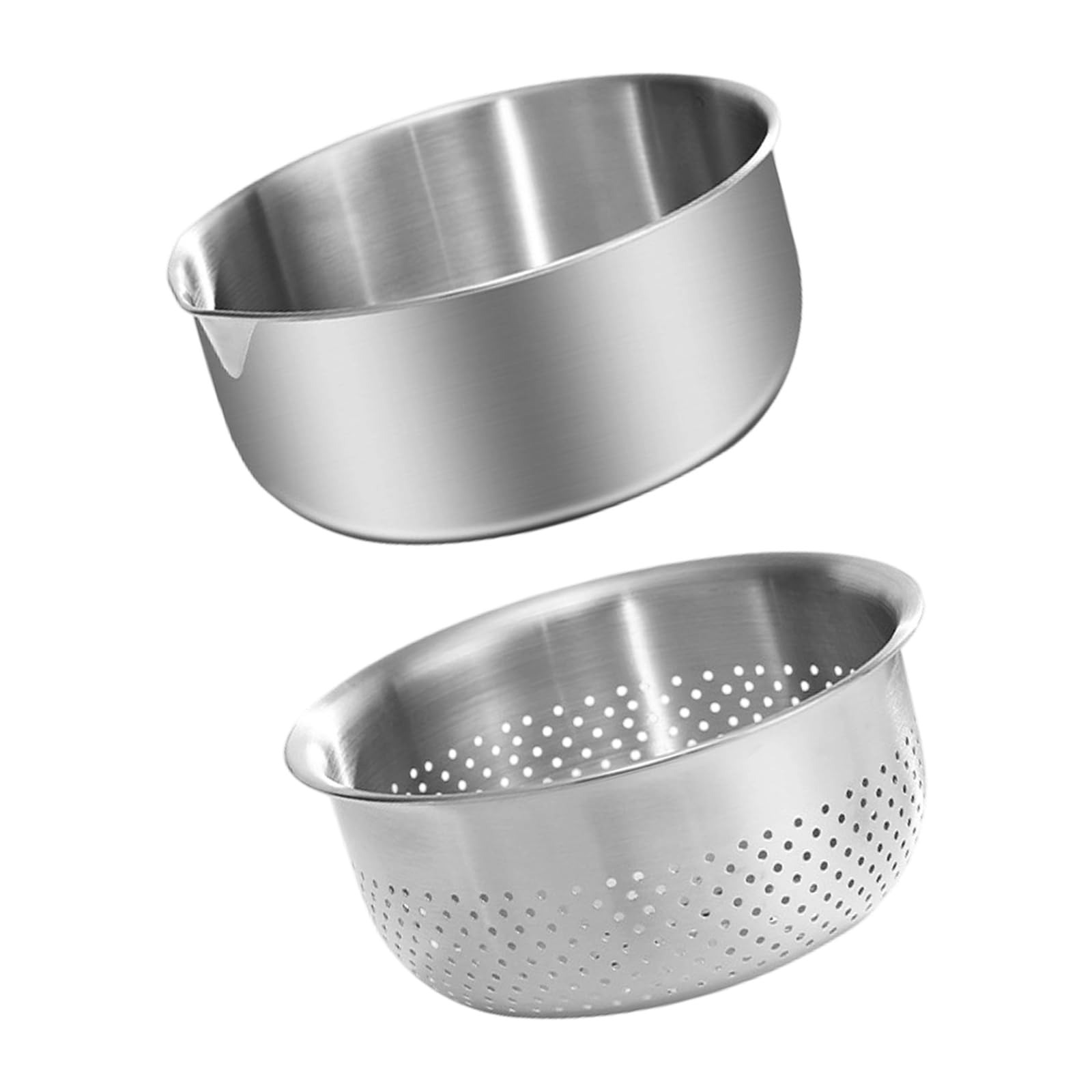 hogtnd Stainless Steel Rice Washer Vegetable Strainer Basket Fine Mesh Sink Fruit Drain Bowl Kitchen Accessories Cooking Washing Bowl Strainer Strainer