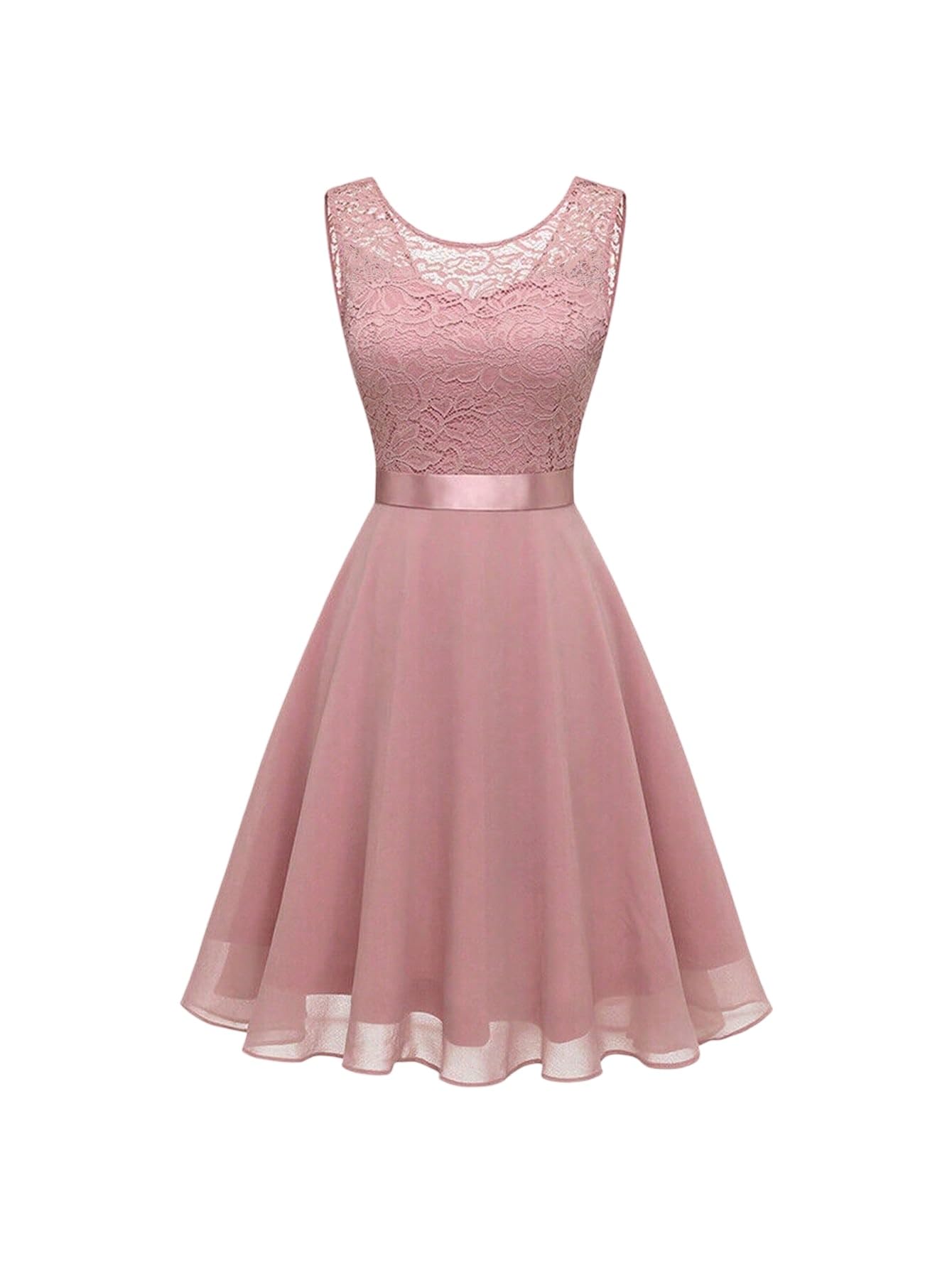 SweatyRocks Damen Spitzenkleid Elegantes Kleid A Linie Kurzkleid Mit Spitze