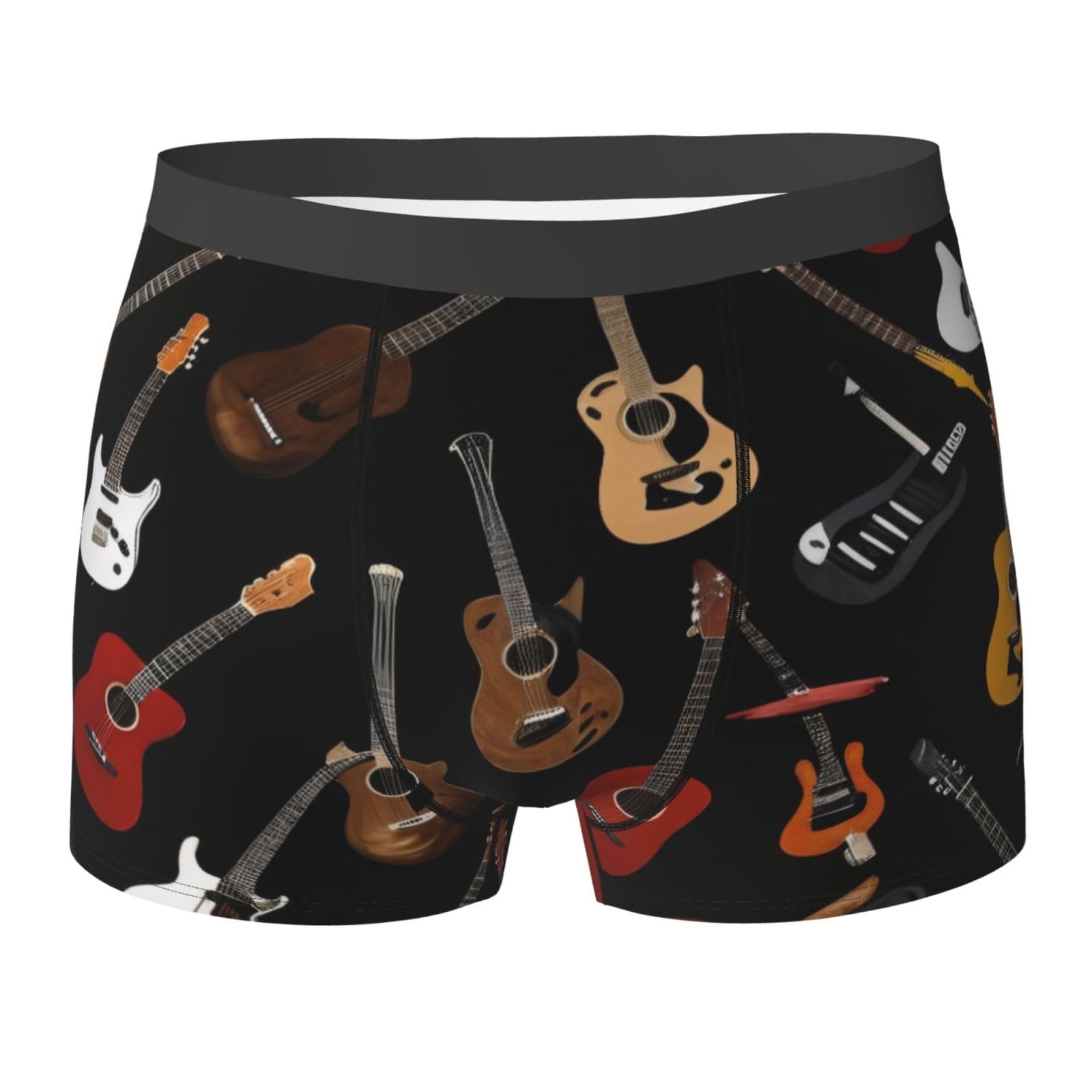 "Artypop" Men'S Boxer Briefs Low Rise Underwear Guitars Print Man Shorts Breathable Microfibre Trunk Stretch Boxers Shorts