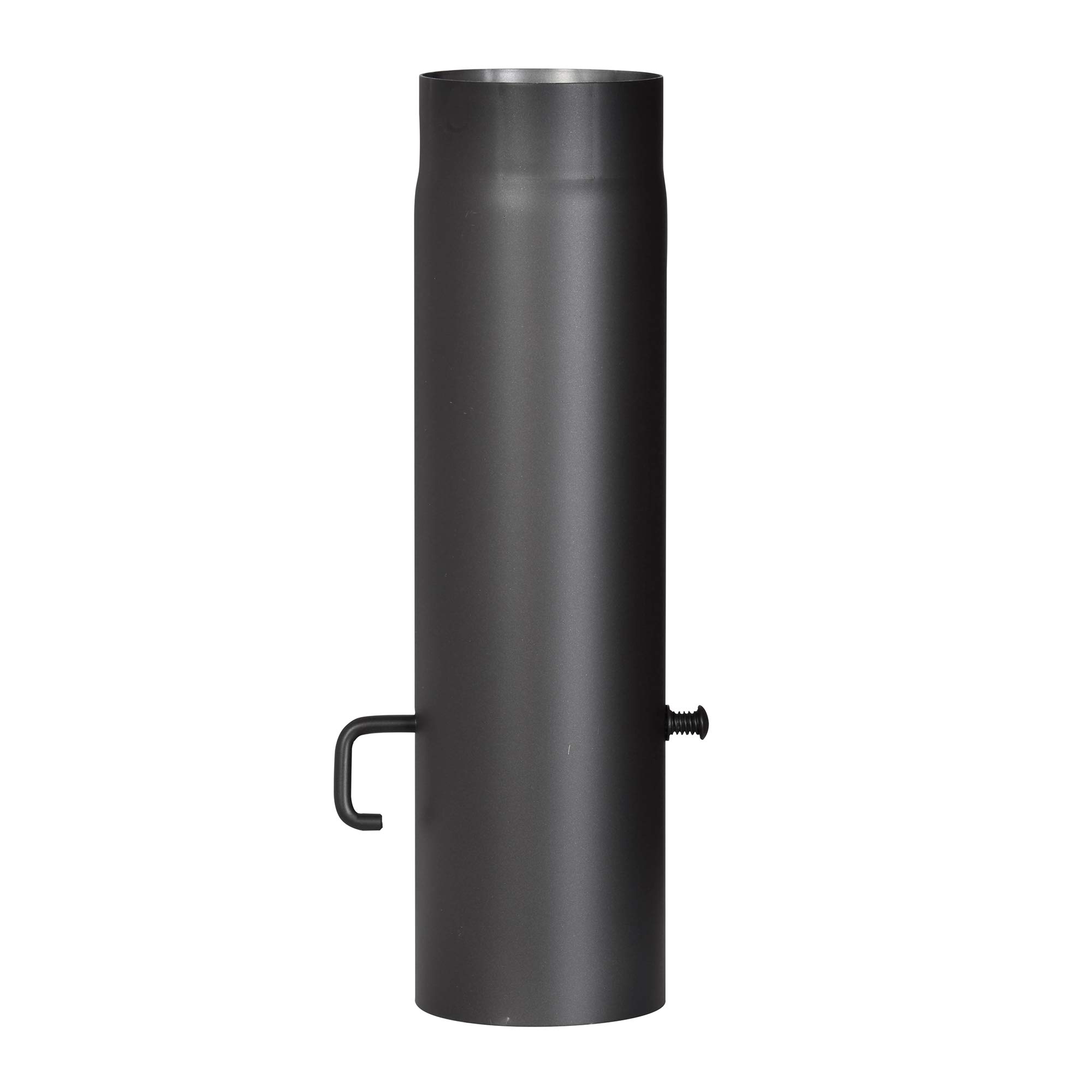 FIREFIX R130/5D 2mm Thick Steel Stove Pipe (Smoke Pipe) 130mm Diameter for Stoves and Fire Pits Senotherm Black 500mm Long with Regulating Flap