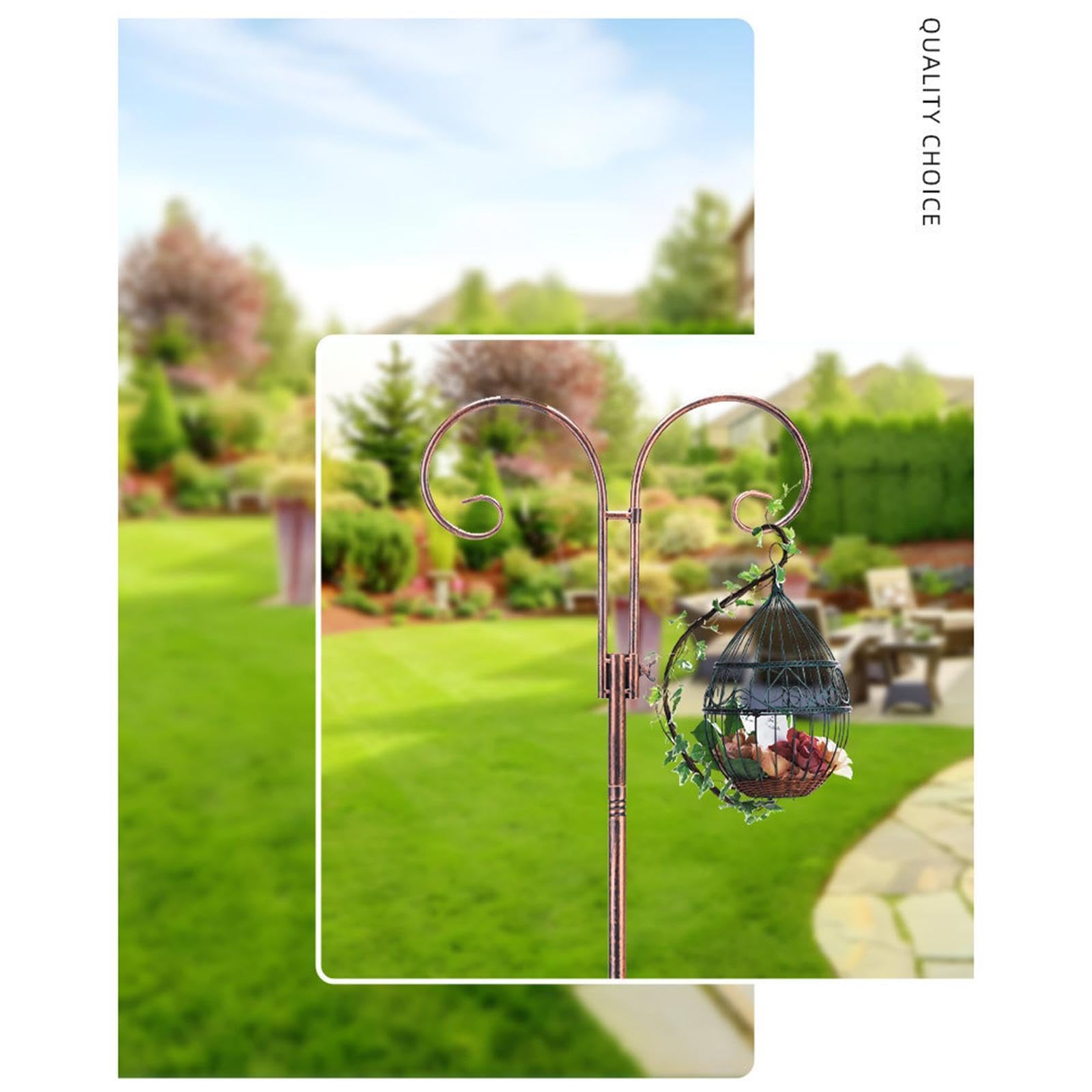 Ganci da Pastore per Giardino Esterno, Supporto Doppio Gancio per Mangiatoie Uccelli, Lanterne, Piante Sospese, Altezza 66.93 pollici