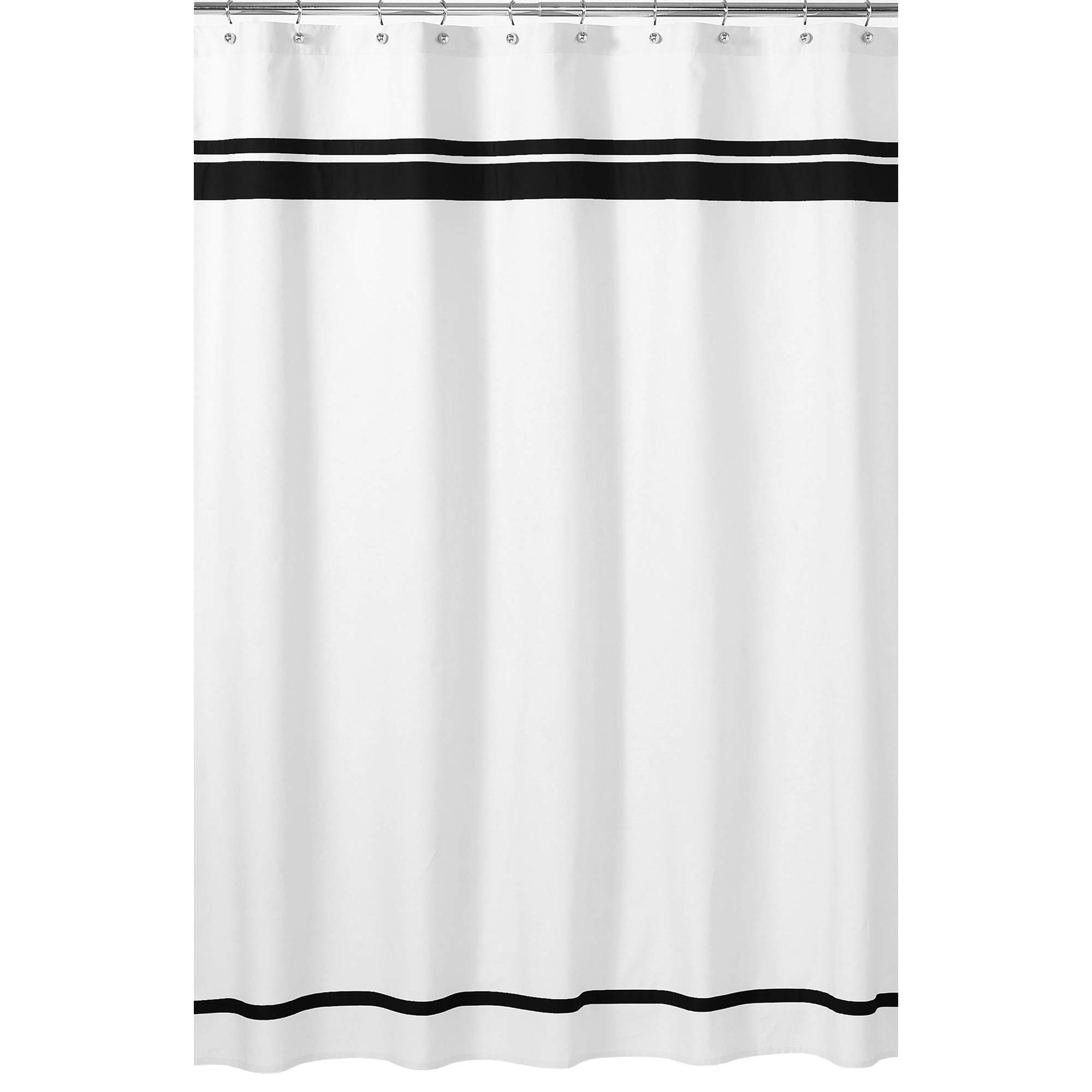 sweet jojo designs white and black hotel kids bathroom fabric bath shower curtain