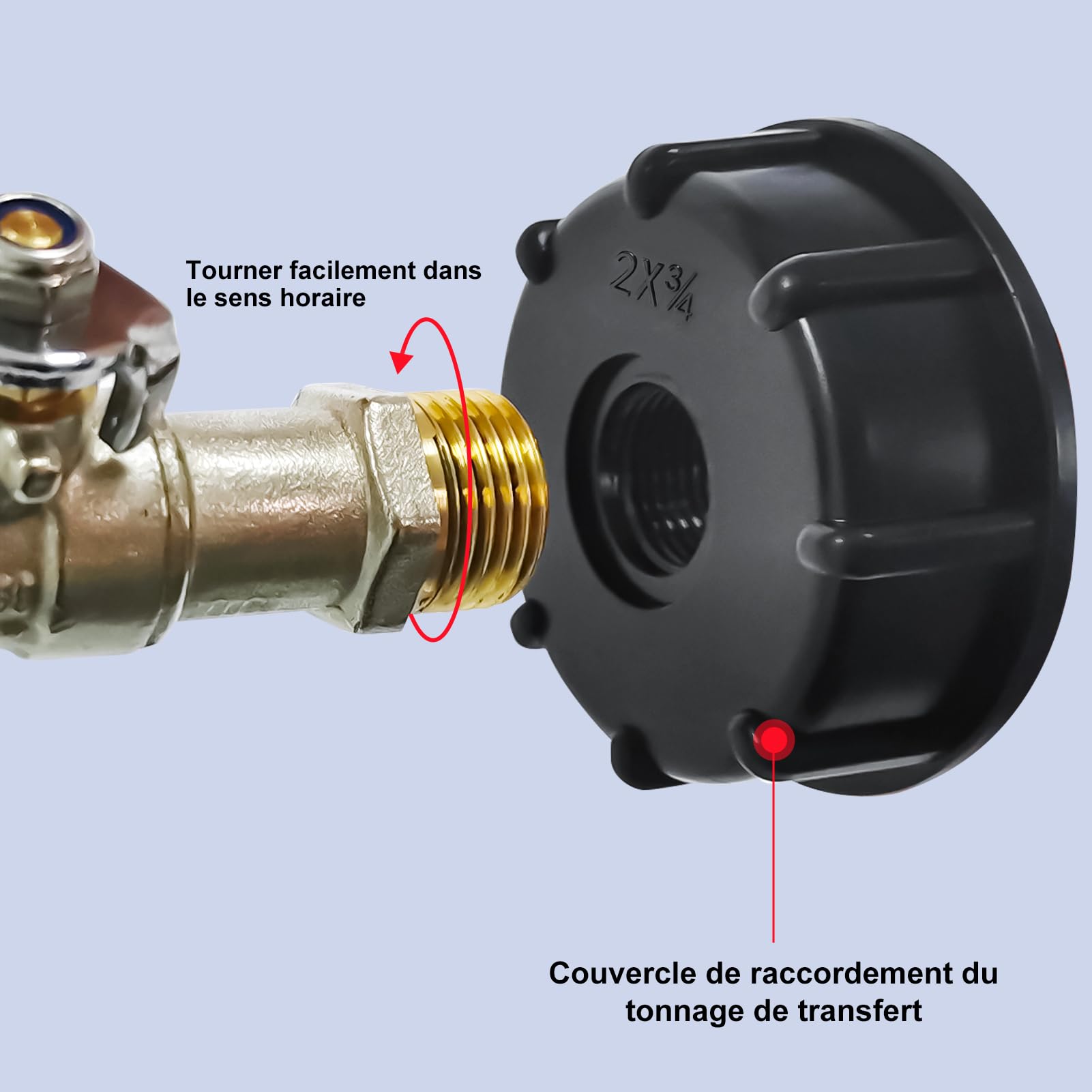 Raccordo per rubinetto in plastica IBC 1000L, adattatore per serbatoio di scarico con filettatura grande da 60 mm per rubinetto da giardino | Leroy Merlin