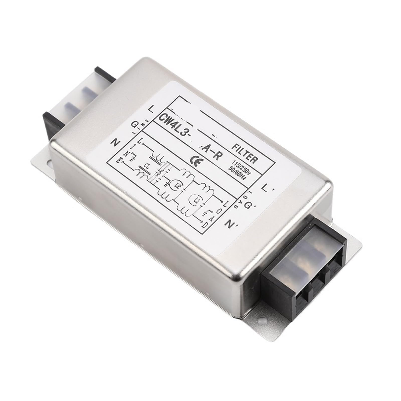 Filtre d'alimentation monophasé 10A 20A 30A 40A, bornier, filtre à trois étages, monophasé, trois étages, 220V(40A)