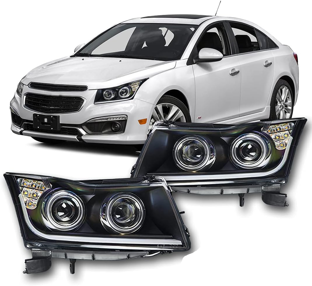Winjet Compatible with Chevrolet [2011 2012 2013 2014 2015 Cruze] [2016 Cruze] LED DRL Bar Projector Headlights