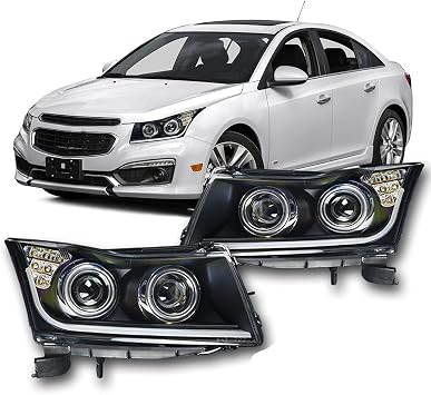 Winjet Compatible with Chevrolet [2011 2012 2013 2014 2015 Cruze] [2016 Cruze] LED DRL Bar Projector Headlights | LED DRL Bar Projector Headlights