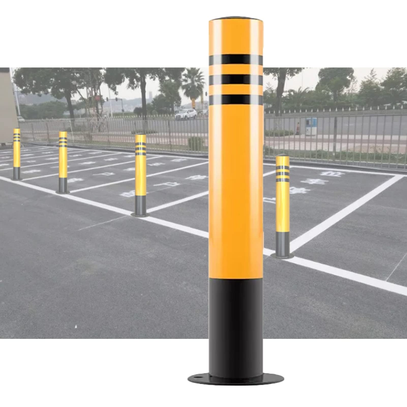 Cônes de sécurité robustes poteaux de signalisation acier parking trottoir allée 120cm