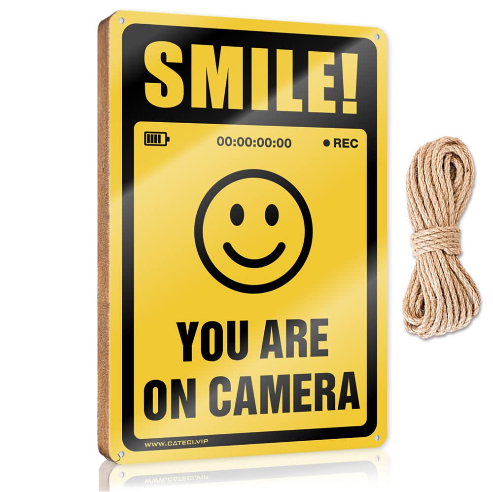 Wooden Decorative Plaque Smile! You Are On Camera Wooden Sign(15X28CM)