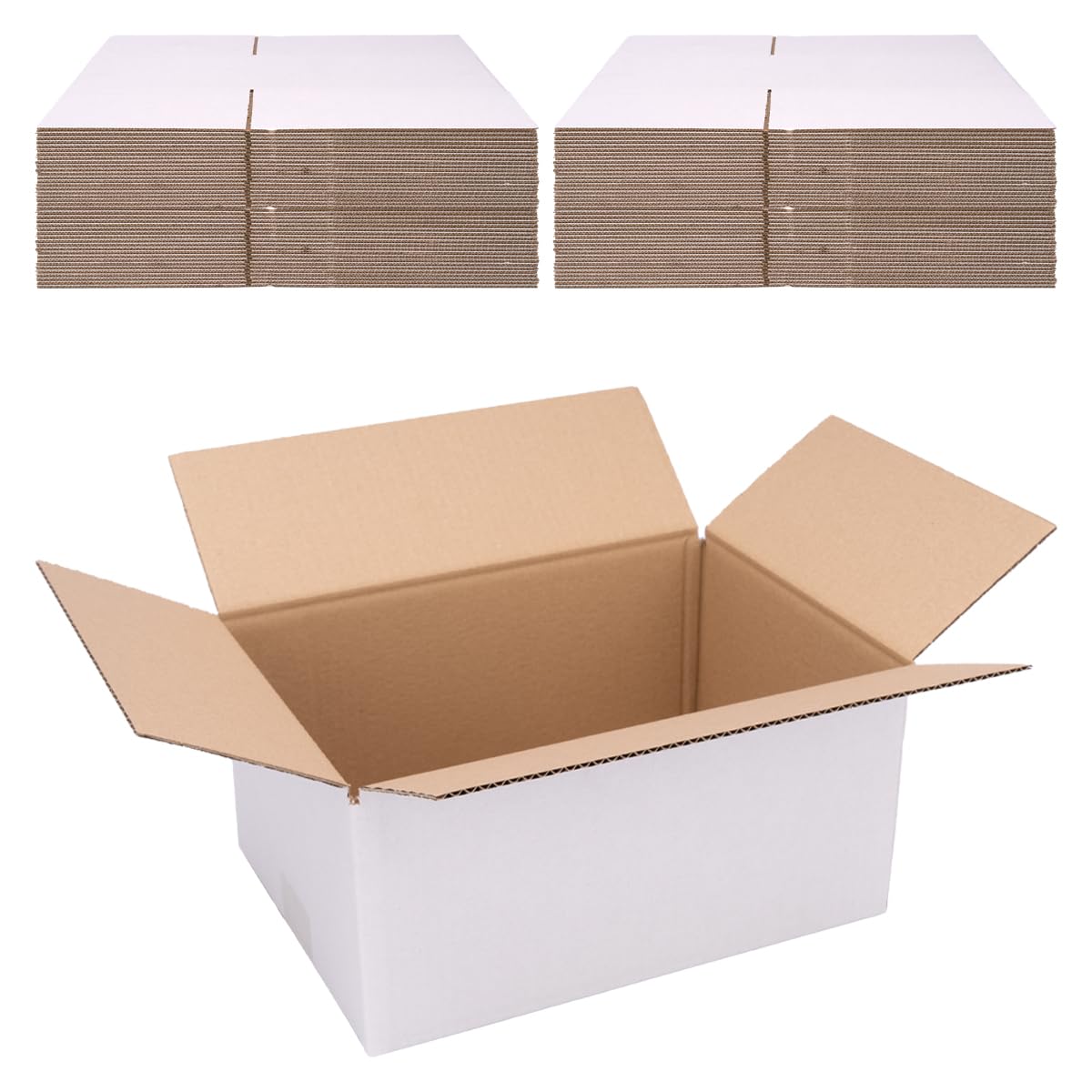 verpacking Kartony składane 300 x 215 x 140 mm białe (wymiary zewnętrzne 305 x 220 x 150 mm) KK 30 1-faliste karton wysyłkowy do średnich towarów DHL paczki M DPD S GLS kartony (75 sztuk)