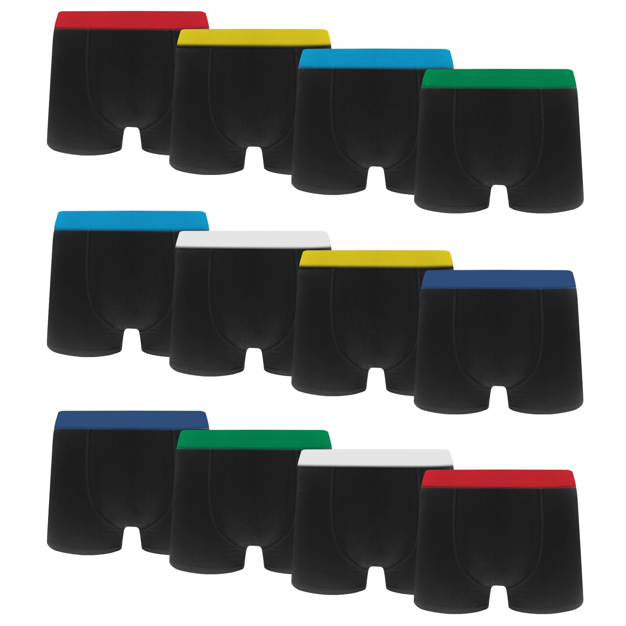Lakpoau Jungen Boxershorts Unterhosen aus Baumwolle Boxershorts Unterhosen für Jungen Kinder Unterhose Unterwäsche 134-176 12er Pack 1605BL