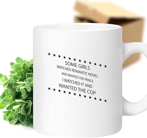 Bemrag Beak Bookworm's Gift, Perfect For Grandmother's Birthday - Some Girls Watched The Cop, Novelty Quote On 11oz Ceramic Coffee Mug