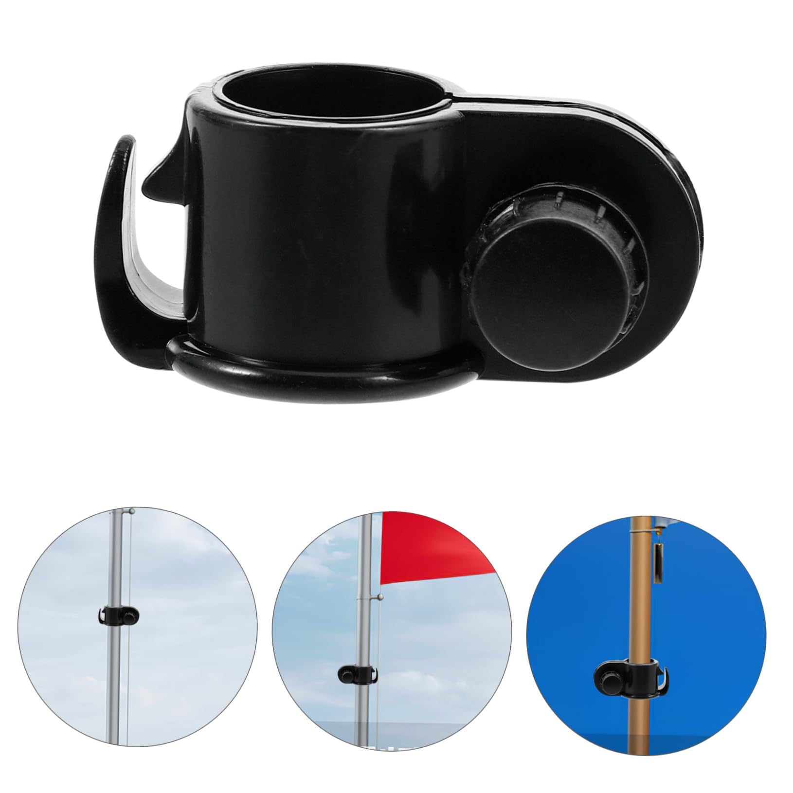 Kisangel 10pièces Clips De Mât De Drapeau Plastique Support pour Drapeaux De Plage Accessoires pour Mâts Extérieurs
