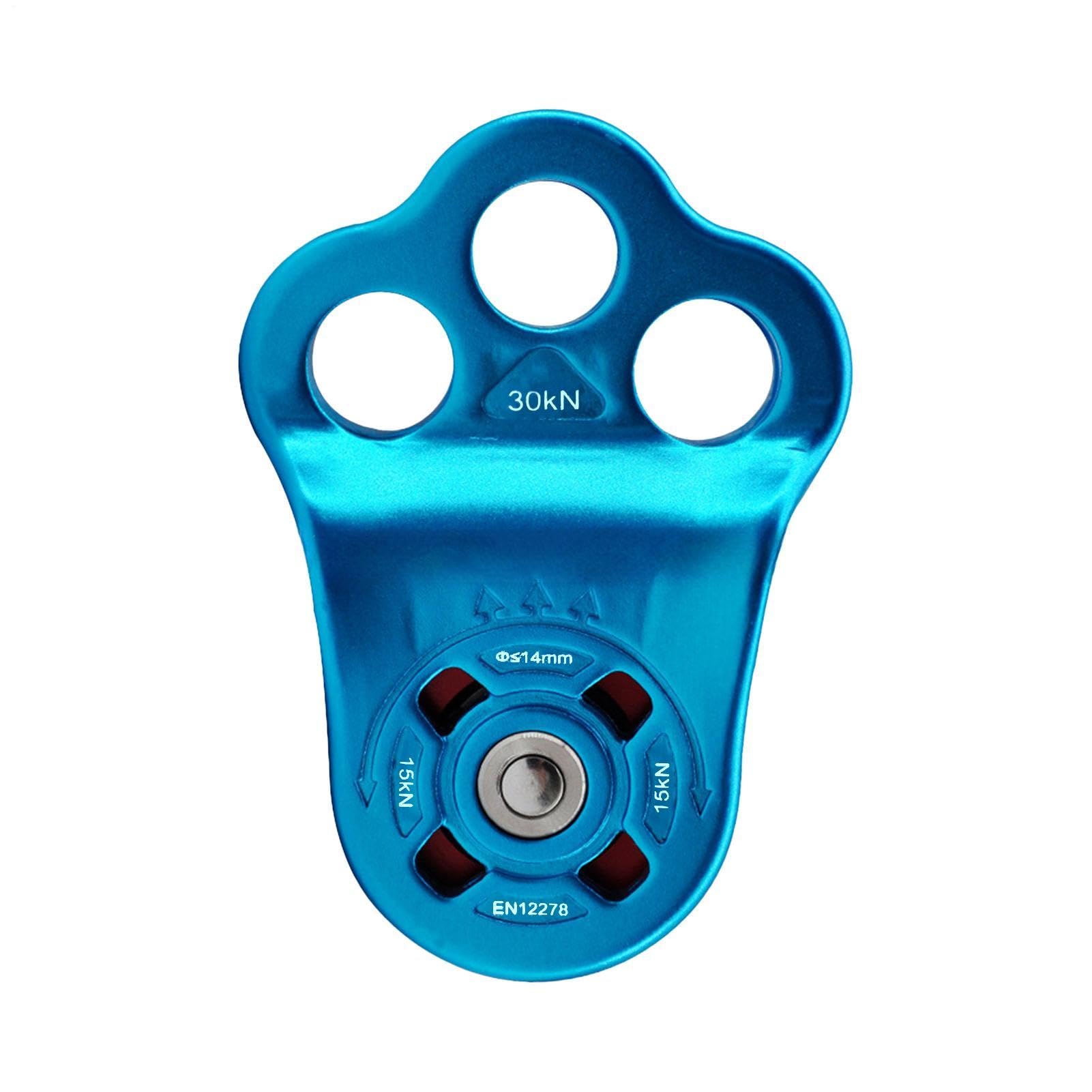 de polea de cuerda: engranaje ascendente de alta resistencia de 30 KN, herramienta para equipo de escalada, dispositivo de rueda de metal duradero, poleas de soporte de carga de alta resistenc