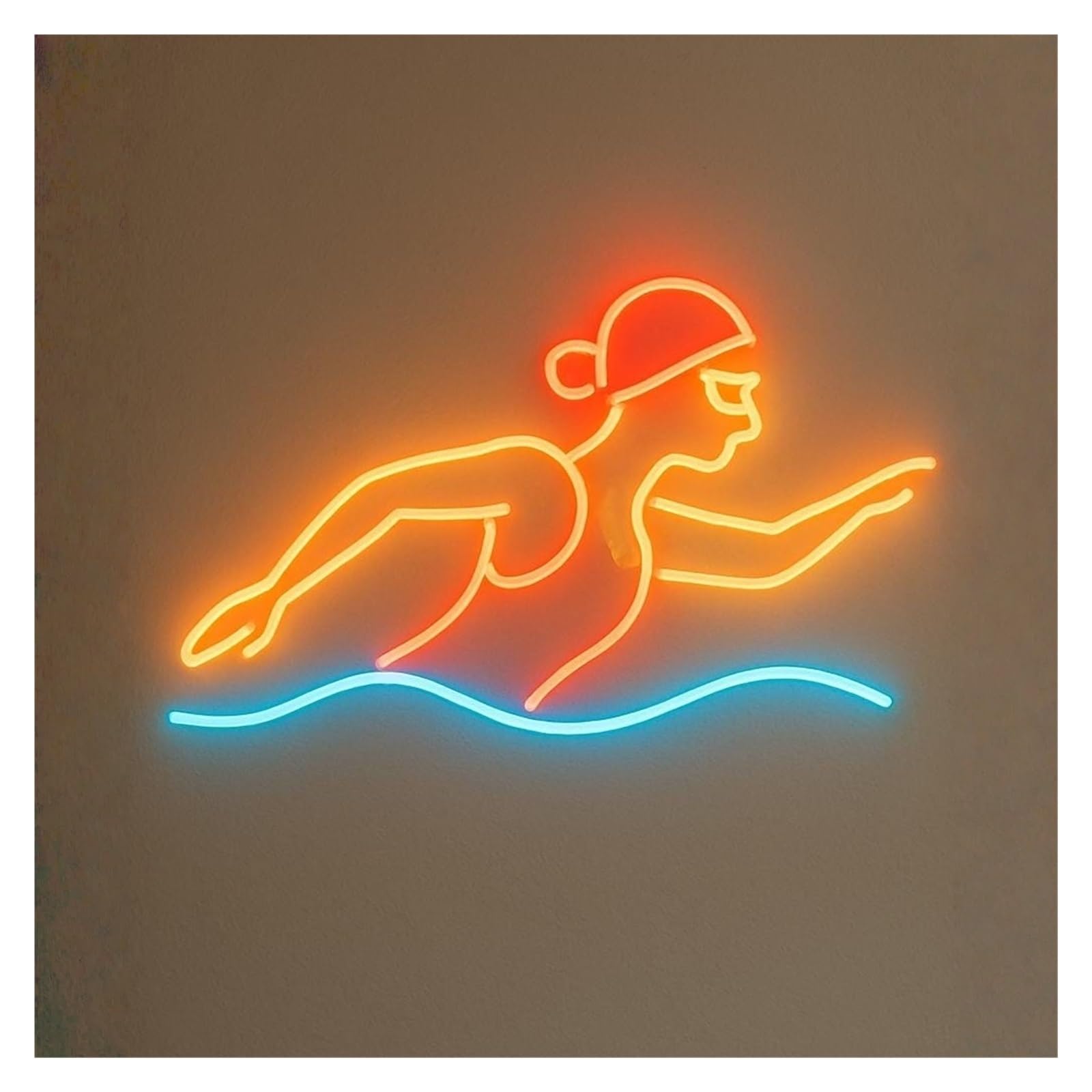 RONGCH Hanging Art Signs Swim Neon Sign Swimming LED Light Dimmable for Swimmer Schools Club Gym Athlete Complexes Decor 45cm