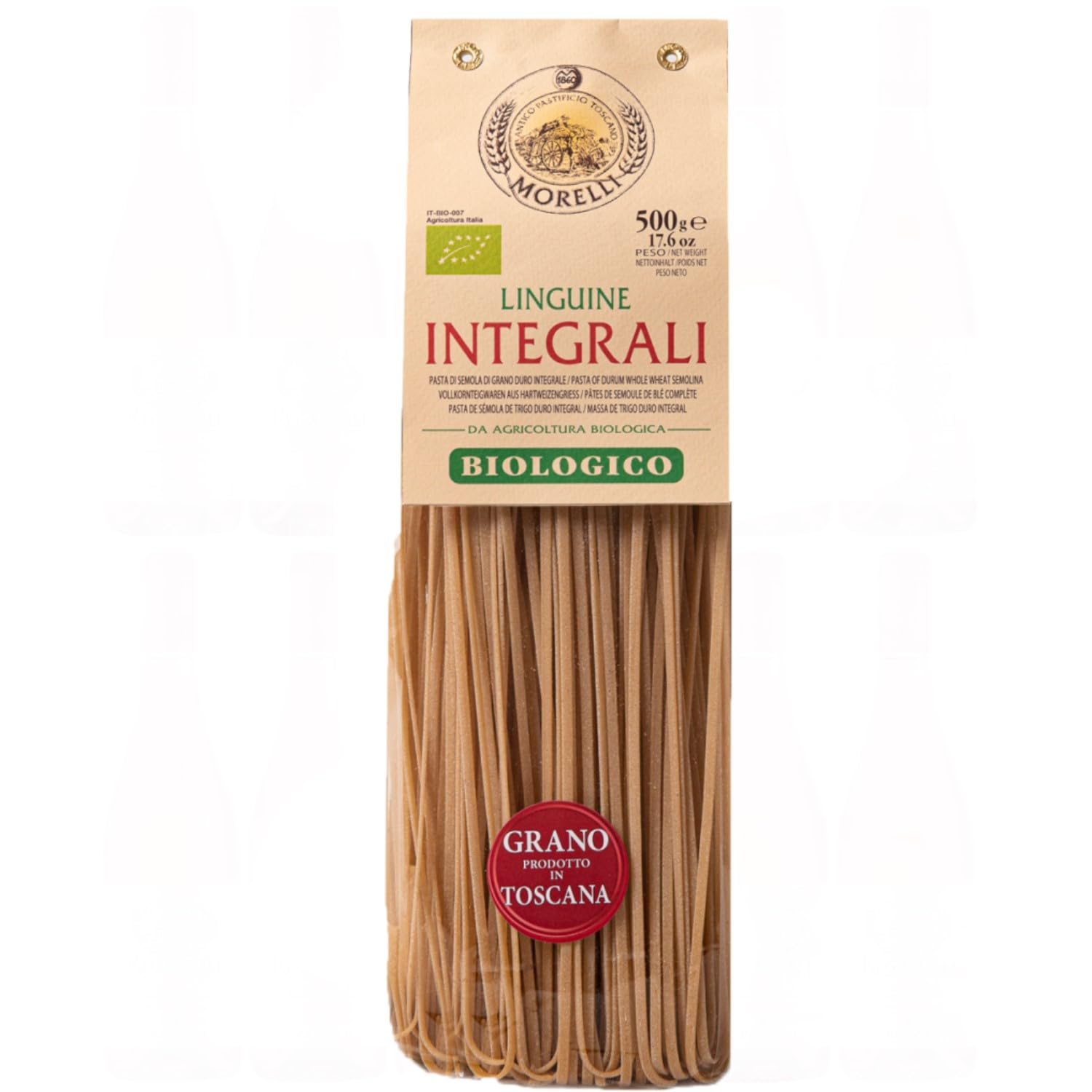 Morelli Bio Linguine Vollkorn Hartweizengriess Pasta Nudeln Italien inkl. FeinWert E-Book (12 x 500g)
