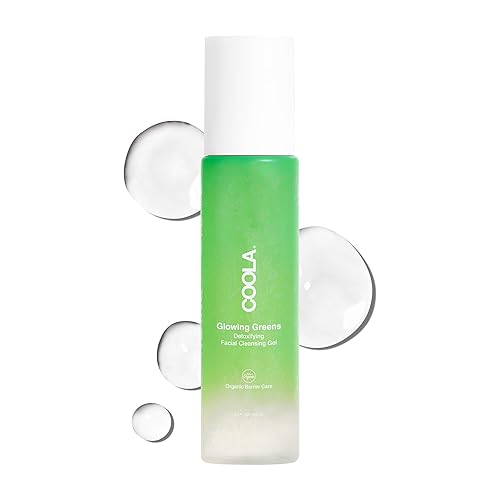 COOLA Organic Glowing Greens Facial Cleanser, Dermatologist Tested Skin Barrier Protection with Aloe Vera Juice, Vegan and Gluten Free