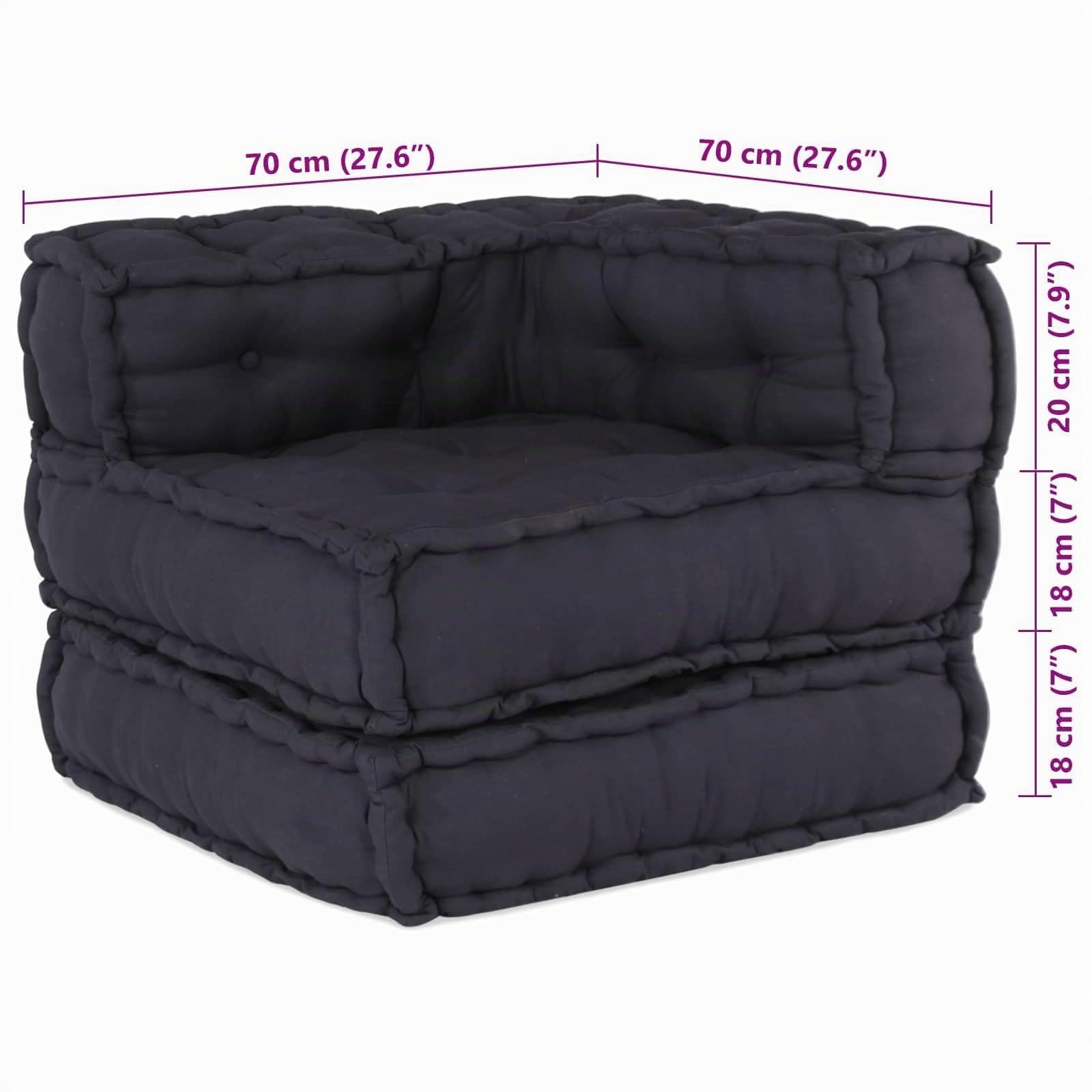 vidaXL Modulare Sofagarnitur 2 STK. Stoff Anthrazit 140 x 70 x 56 cm