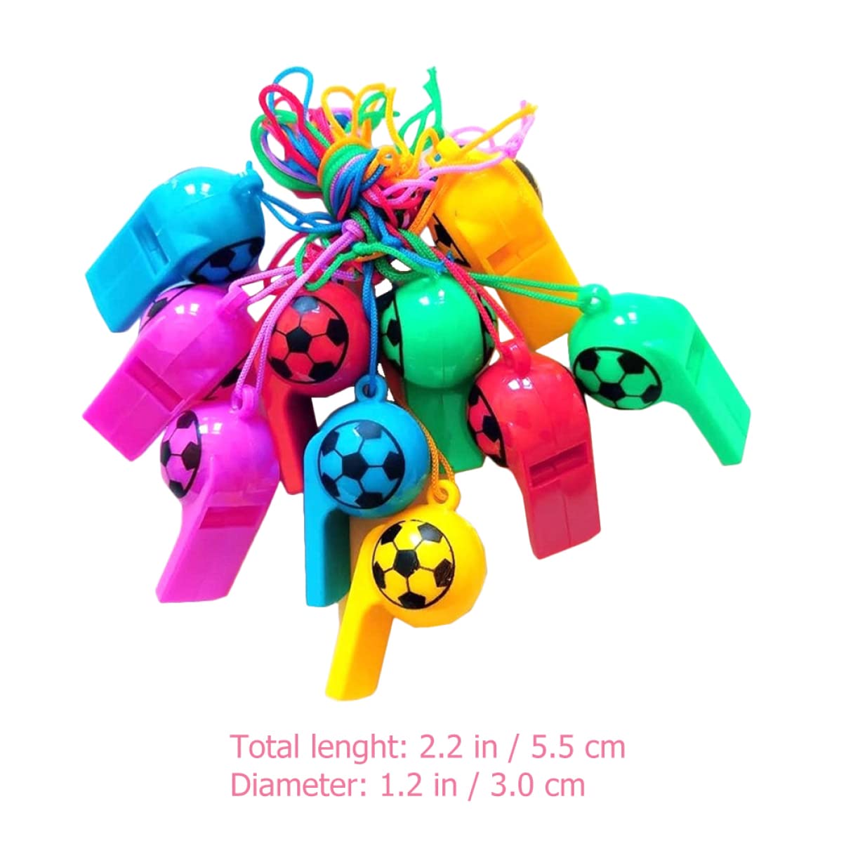 BRIGHTFUFU 100Pcs Soccer Whistles Party Favors for Sports Game for Birthday Celebrations Family Gatherings and Cheerleading Events