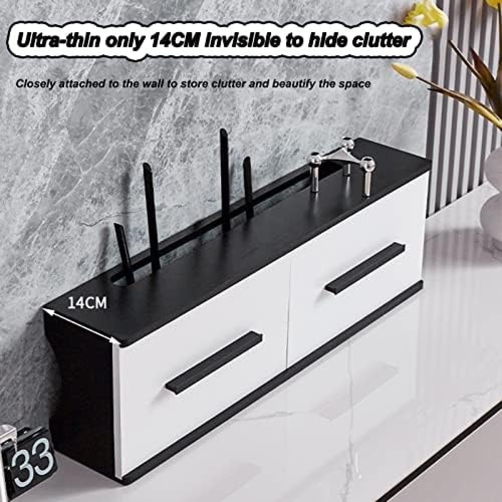 Étagère murale flottante pour modem routeur WiFi, mini projecteur et TV Box Support élégant boîte de rangement pour bureau efficace et solutions d'économie d'espace