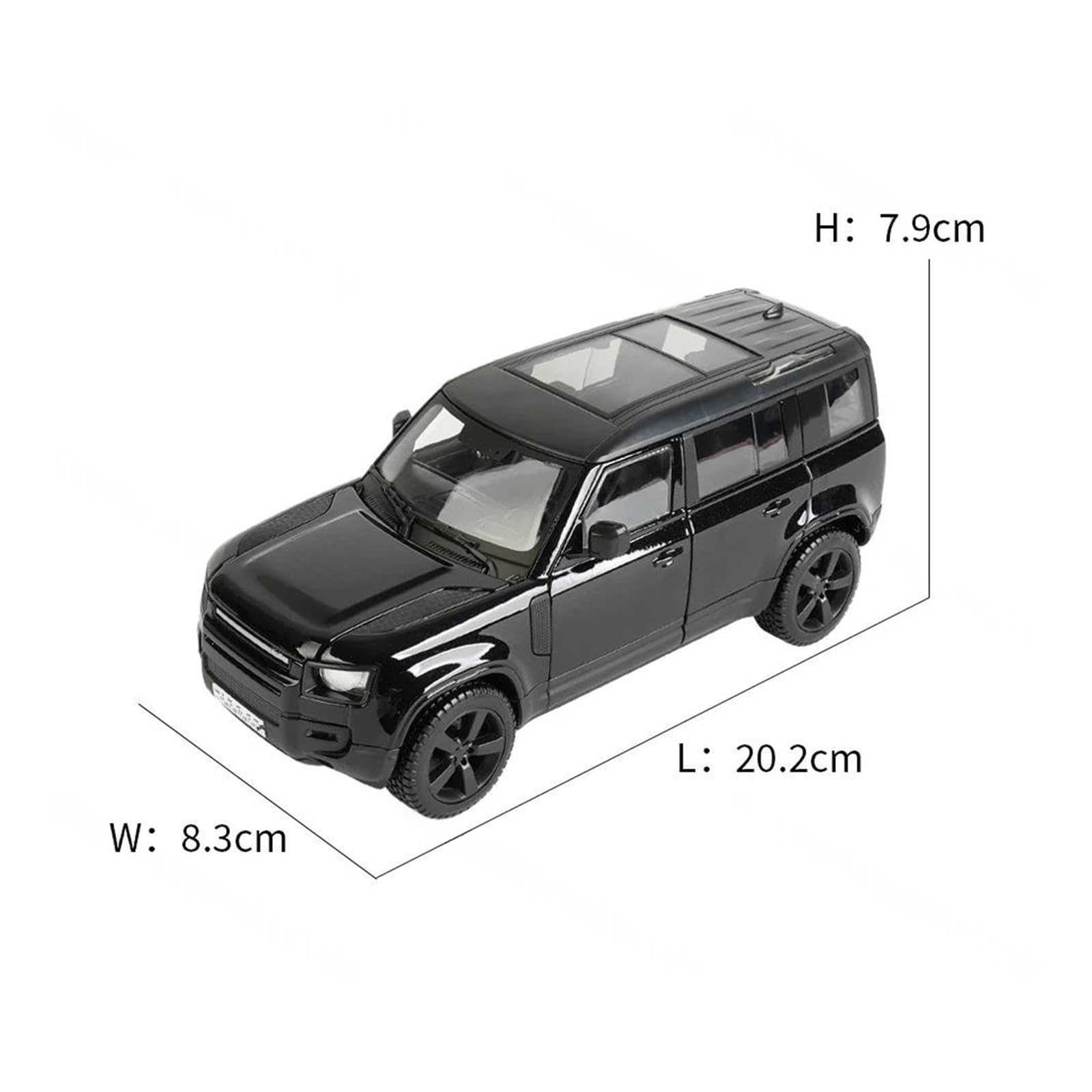 Modellino Diecast Modellismo da Collezione Auto 1:24 Per Land Rover Per Defender 110 2022 Modellino Da Collezione In Metallo Pressofuso(Nero)