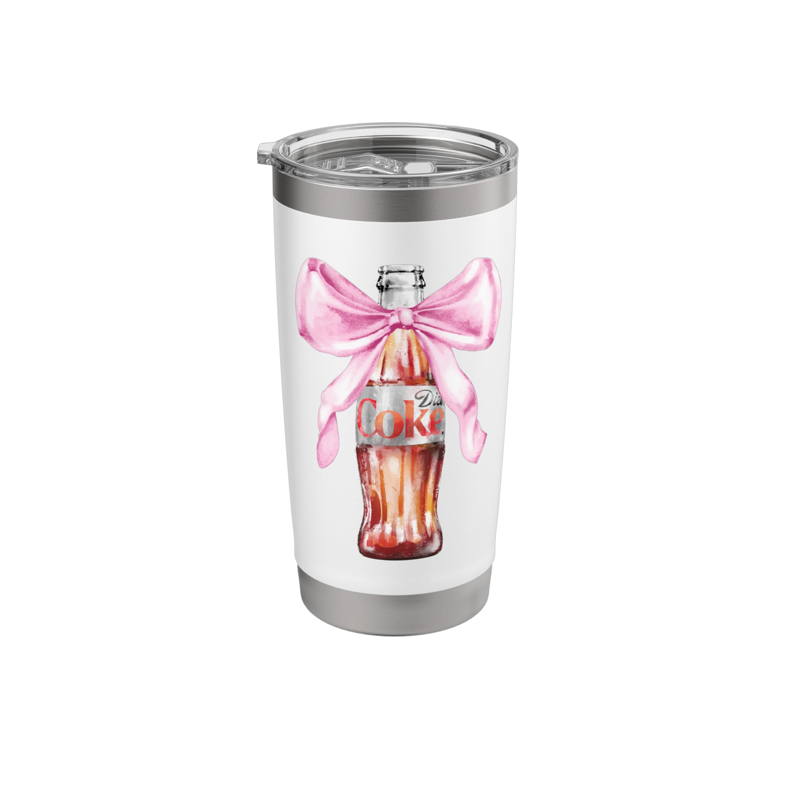 Coca-Cola Diet Coke With Cute Pink Ribbon Vintage Stainless Steel Insulated Tumbler