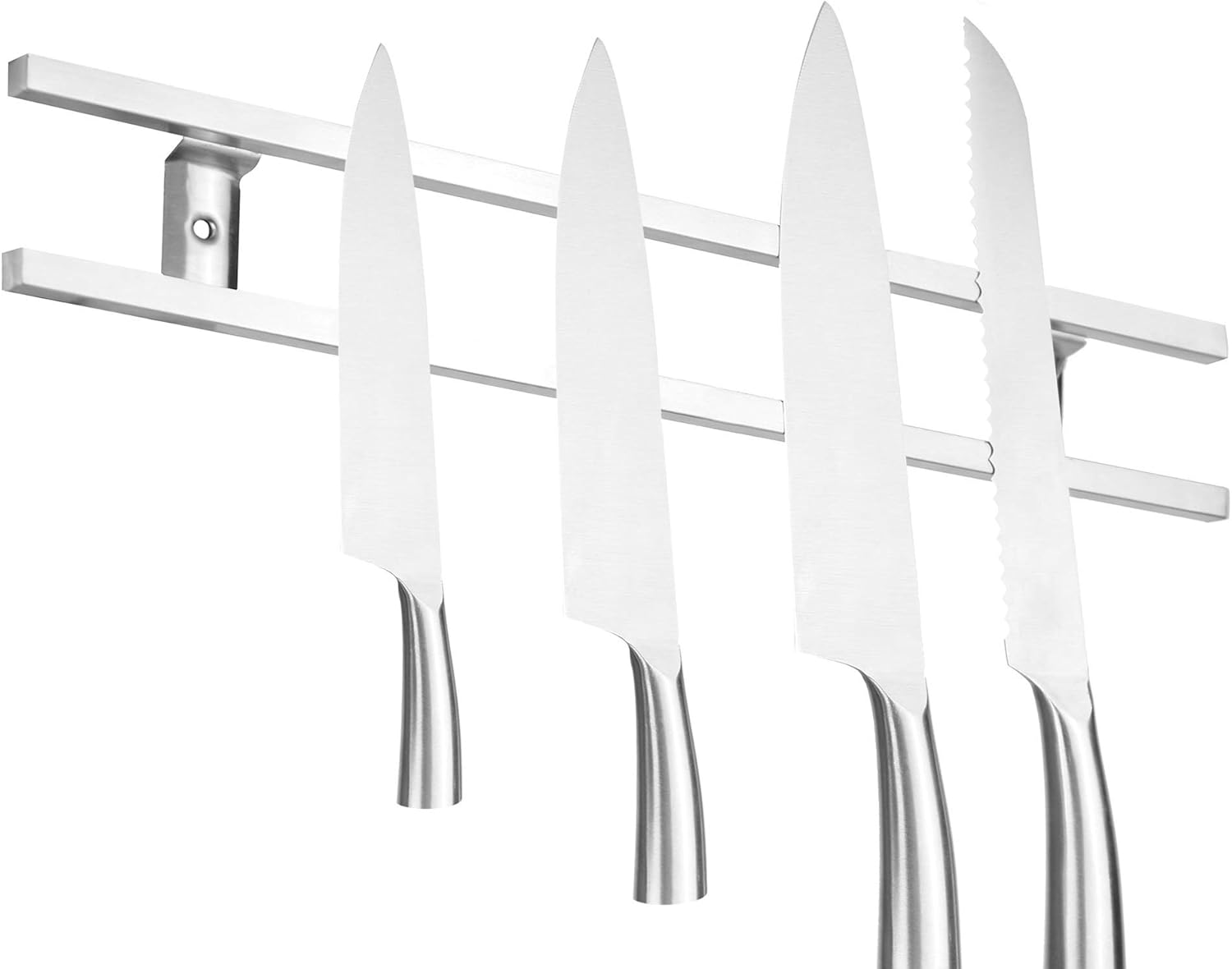 Knife Bar with Utensil Hooks Stainless Steel Knife with 6 Removable Utensil