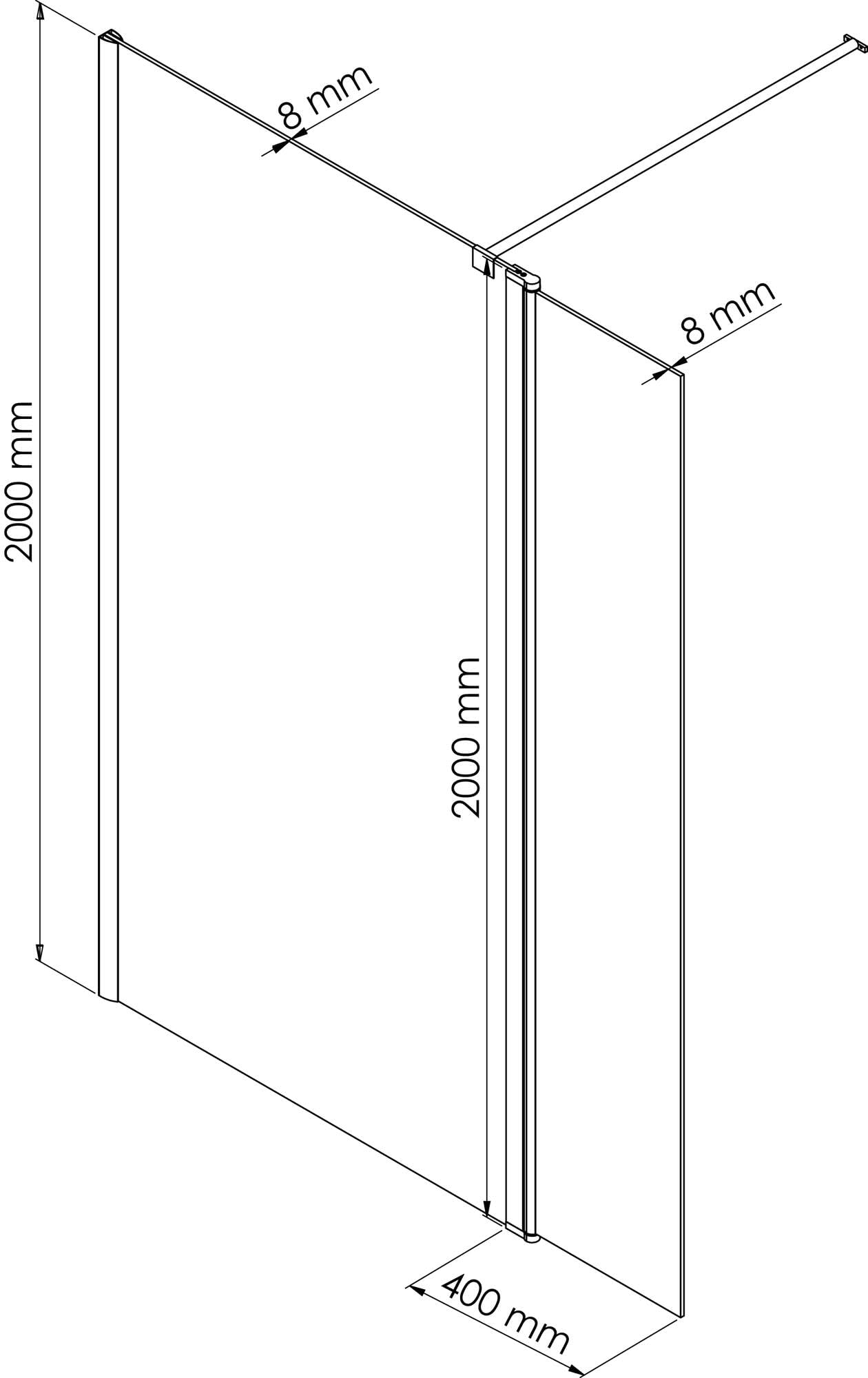 Deflector, Vidrio Templado, Tratamiento Antical, 40 x 200 cm, Negro | Vidrio Templado, Tratamiento Antical, Reversible, Acabado Negro Mate Elegante