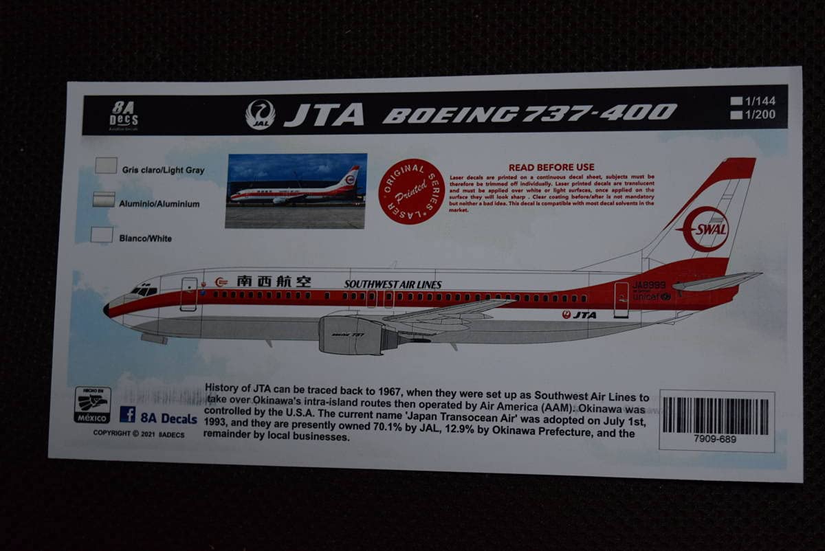 Amazon.co.jp: 【稀少1/144】8Aデカール ボーイングB737-400日本