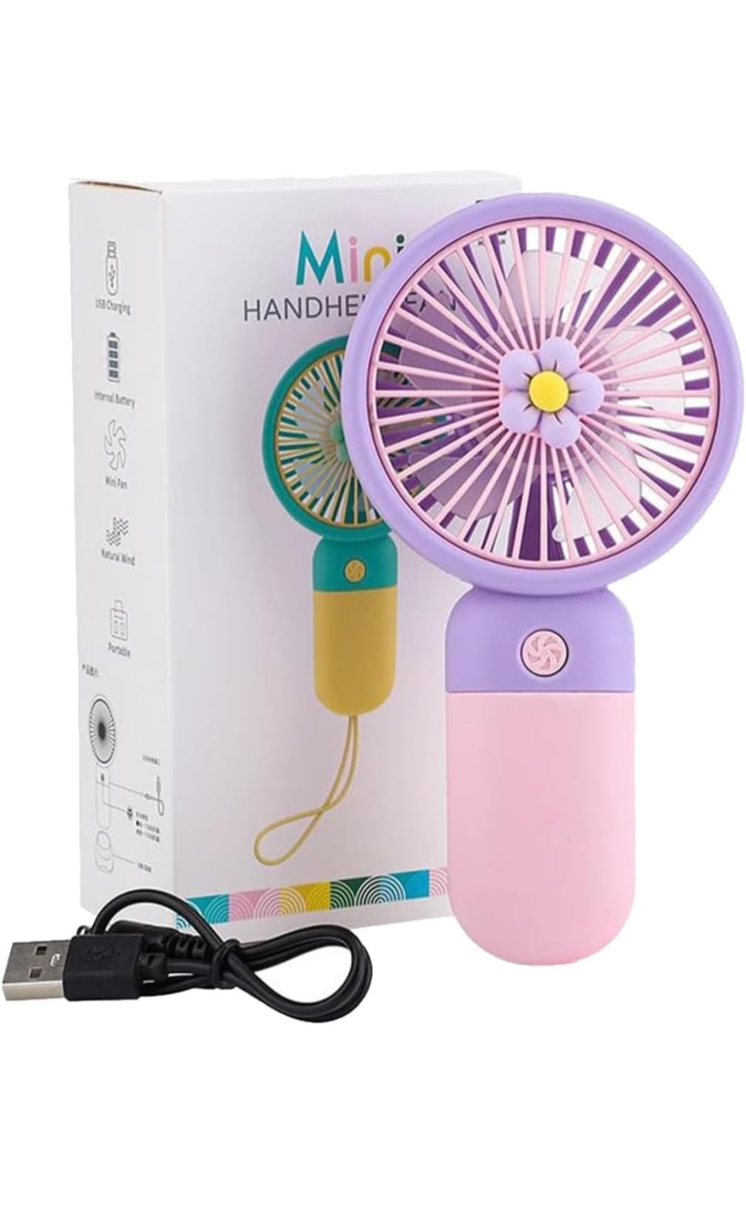 Portable Rechargeable Mini Fan | 400mAh USB Handheld Small Fan with 3 Speed Modes | Silent Personal Pocket Cooling Fan for Travel, Office Desk, Makeup, Kitchen, and Kids (Multicolor)-image-41