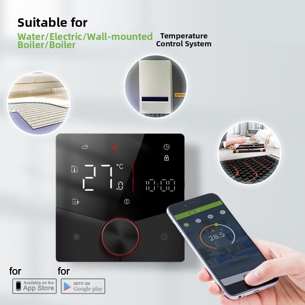 WiFi per il riscaldamento a pavimento intelligente, termostato digitale per sistemi elettrici a pavimento e caldaia, telecomando tramite app con alloggiamento PC+ABS