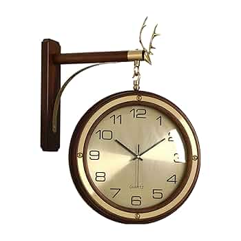Amazon.com: TANGZIXIN Indoor Wall Clock Double Sided, Brass