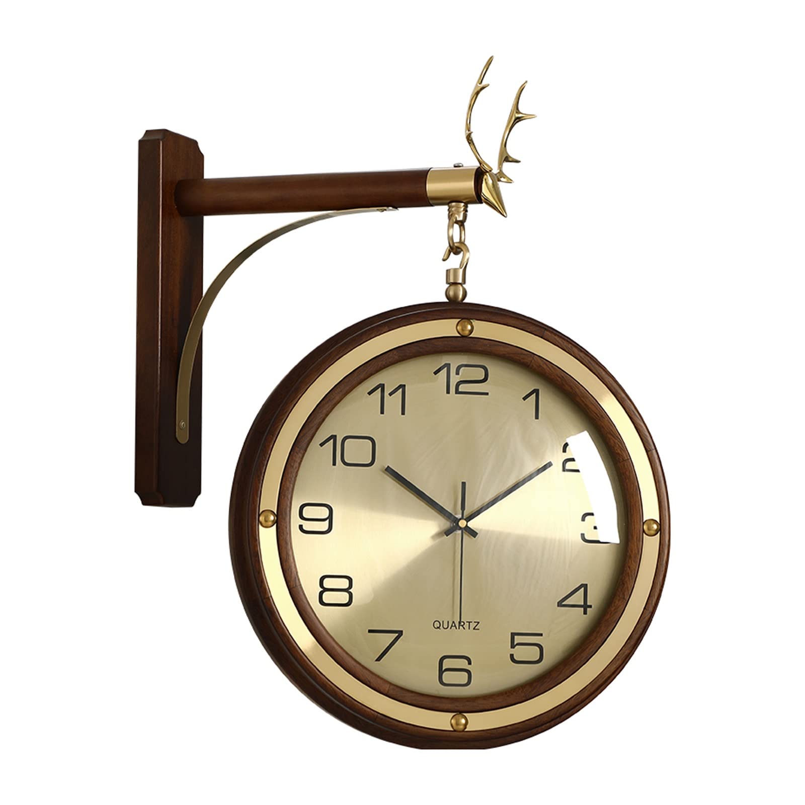 Amazon.com: saditesdk Indoor Wall Clock Double Sided, Brass Solid