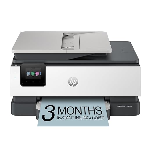 HP OfficeJet Pro 8135e Wireless All-in-One Color Inkjet Printer, Print, scan, copy, fax, ADF, Duplex printing Best-for-home office, 3 month Instant Ink trial included, AI-enabled (40Q35A)