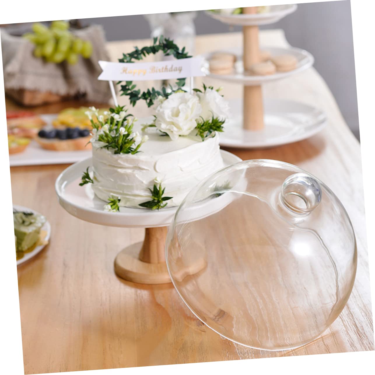 COLLBATH Alzatina per Torte in Ceramica Bianca per Esposizione | Eventi e Buffet, per Frutta, Dessert e Caramelle, Lavorazione Fine e Design Creativo