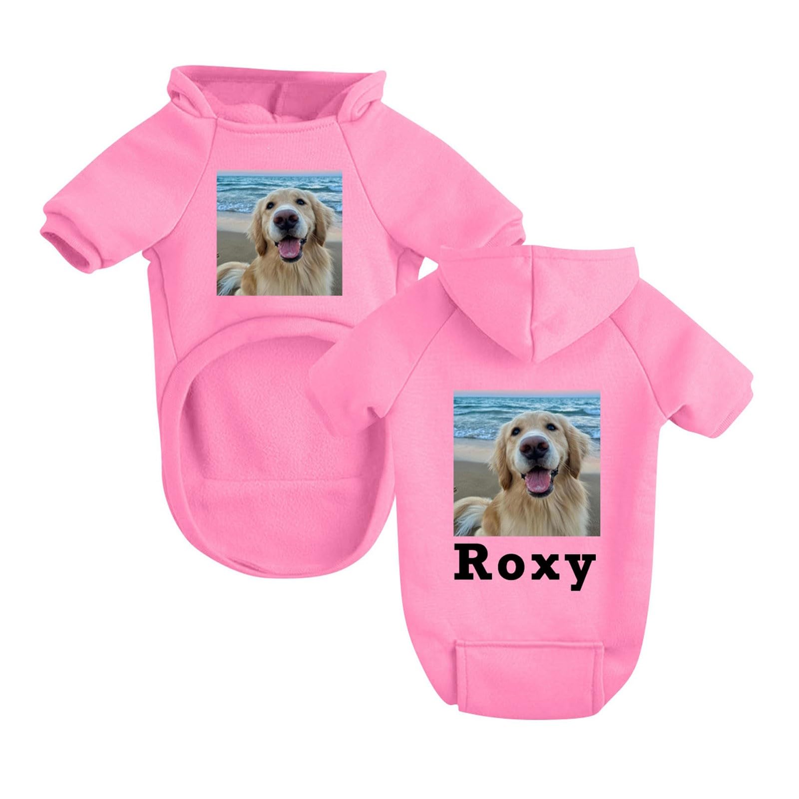 Custom Dog Hoodie with Name Photo,Custom Puppy Kitten Hoodie Sweatshirt Cute Pet Cat Winter Outfits Clothes