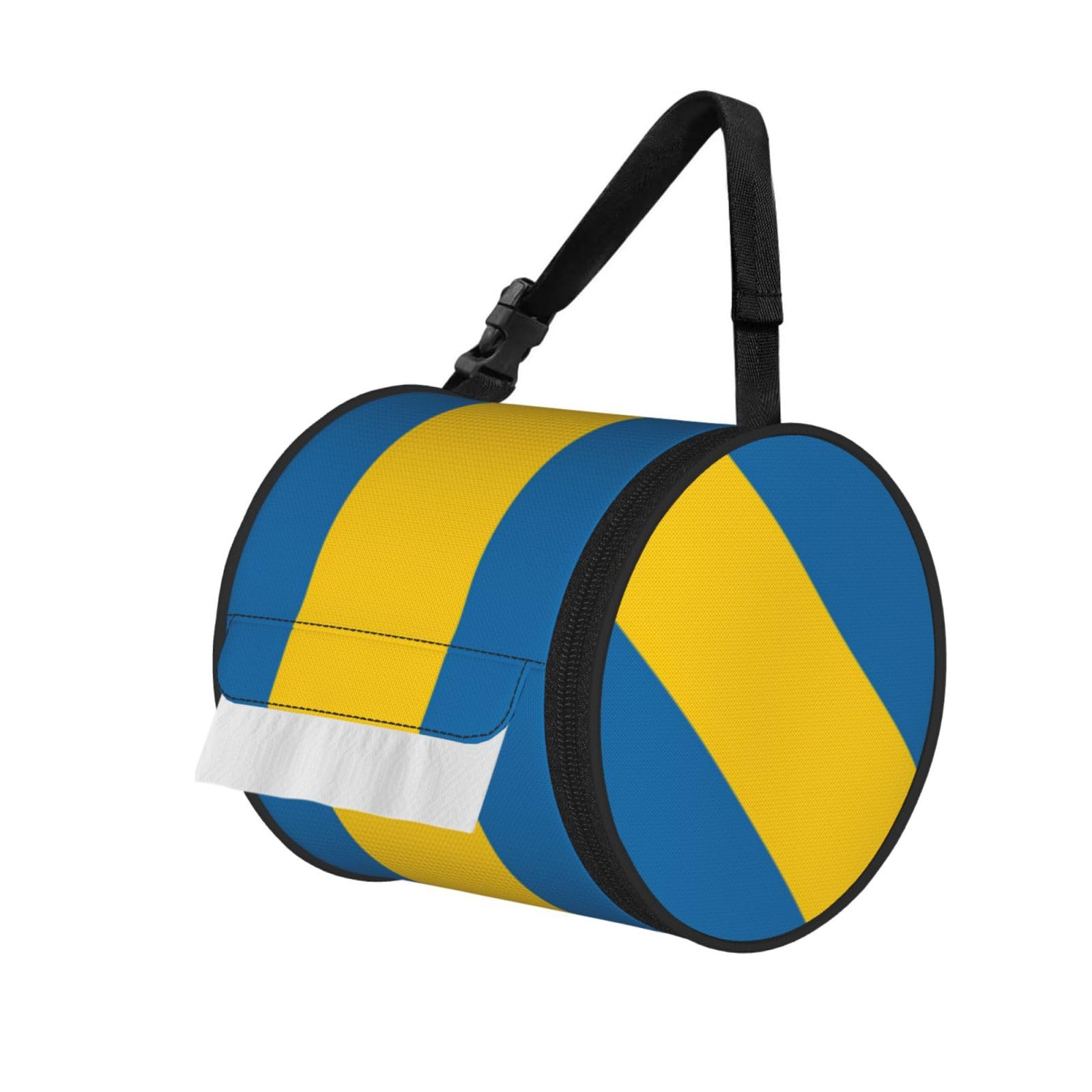 Swedish Flag Print Fashion Tissues Organizer Box, Hanging Tissue Holder For Purse Coins For Car Office Daily Outing