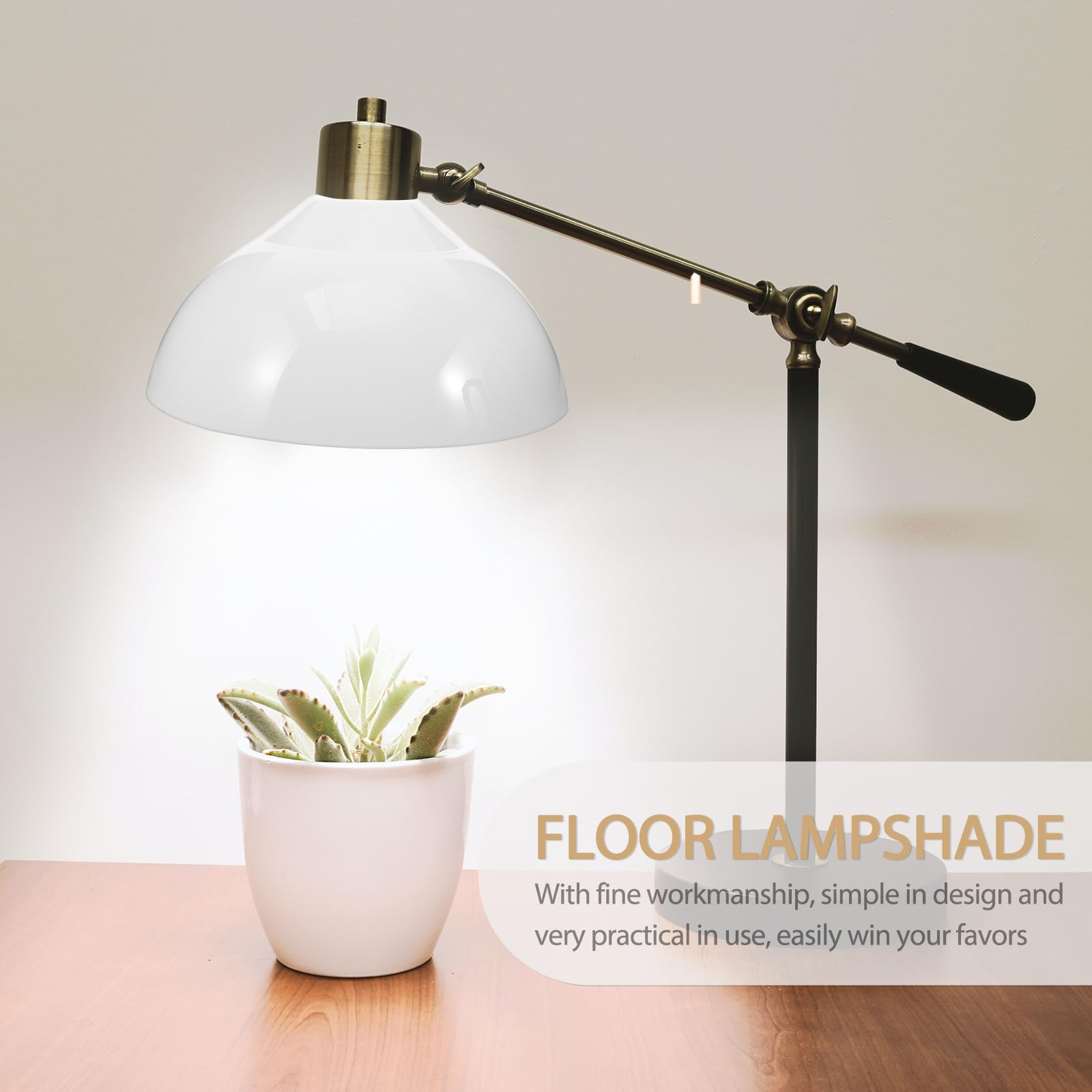 OATIPHO Bedside Lampshade Cover, Ceiling Lamp Shade Cone Shaped Pendant Light s Desk Round Hanging Acrylic E27 Wall (White) - Image 4